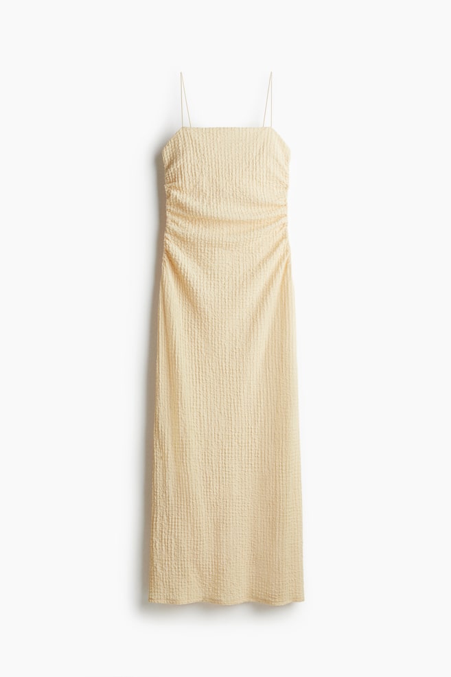 Trägerkleid aus Strukturjersey - Hellgelb/Schwarz - 1