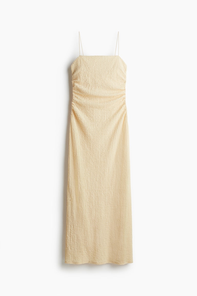 spaghetti strap summer dress Light Blue Midi Summer Dress with Strappy Open Back Light Blue / Large