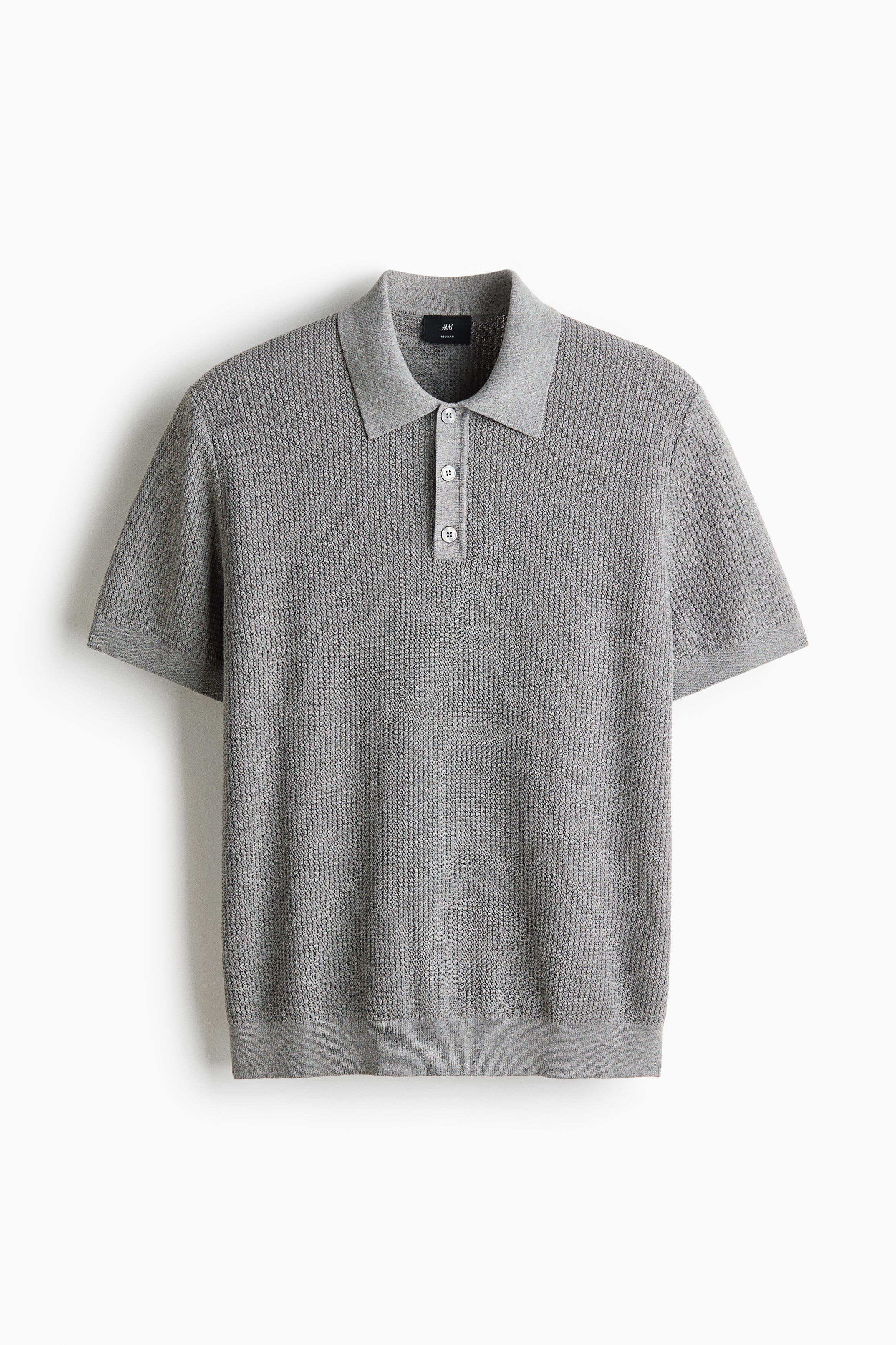 Polo classique en maille - Gris chiné/Marine/Crème