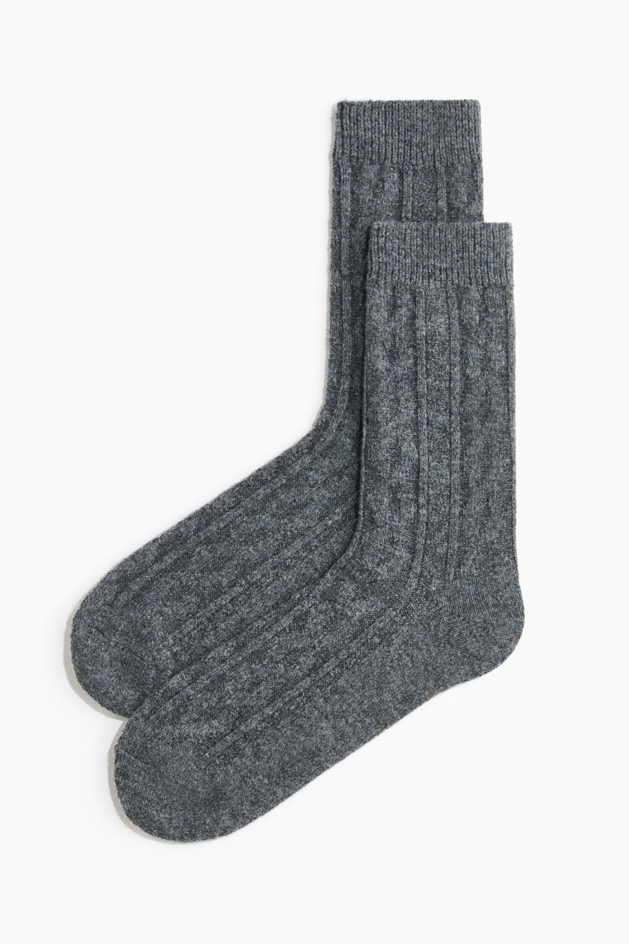 View larger image: Wool-blend socks - Dark grey - Men | H&M 1