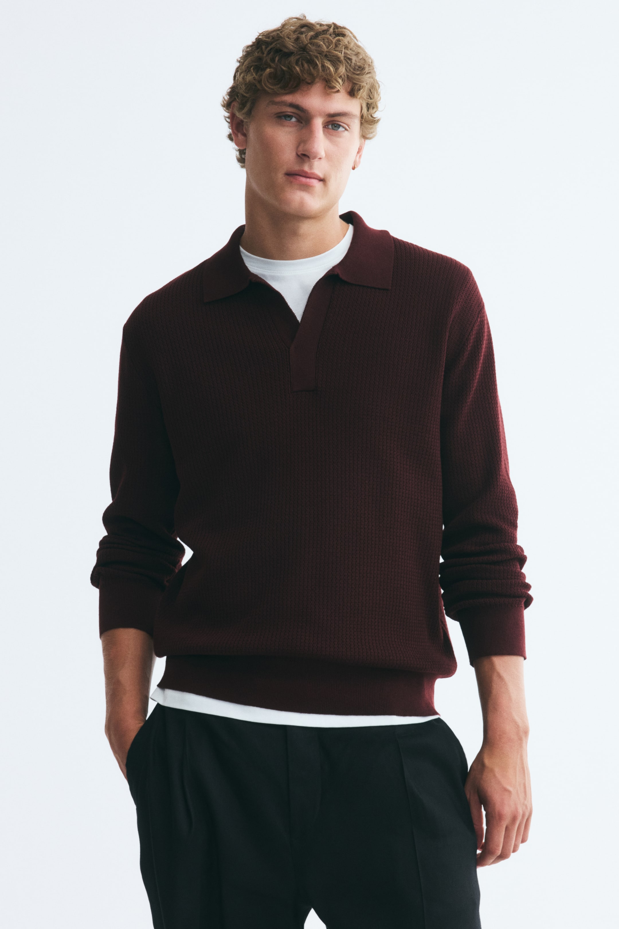 Relaxed-Fit Knit Polo Shirt
