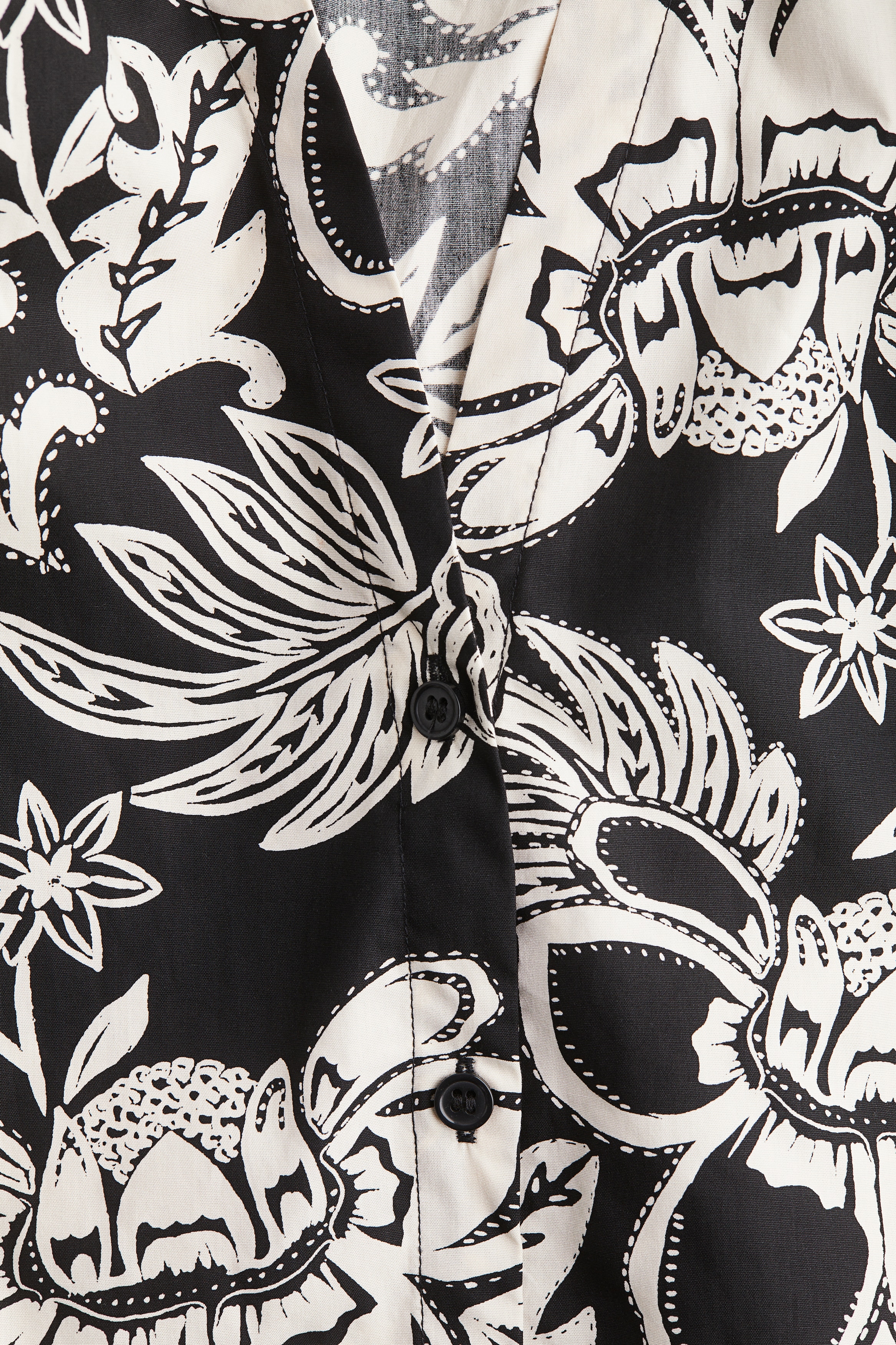 Balloon-sleeved poplin blouse