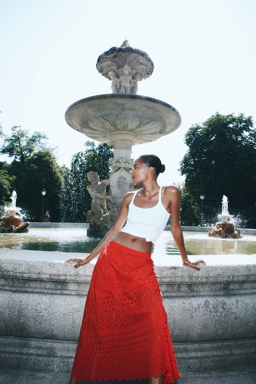 Women's Red Midi Skirts H&M IN