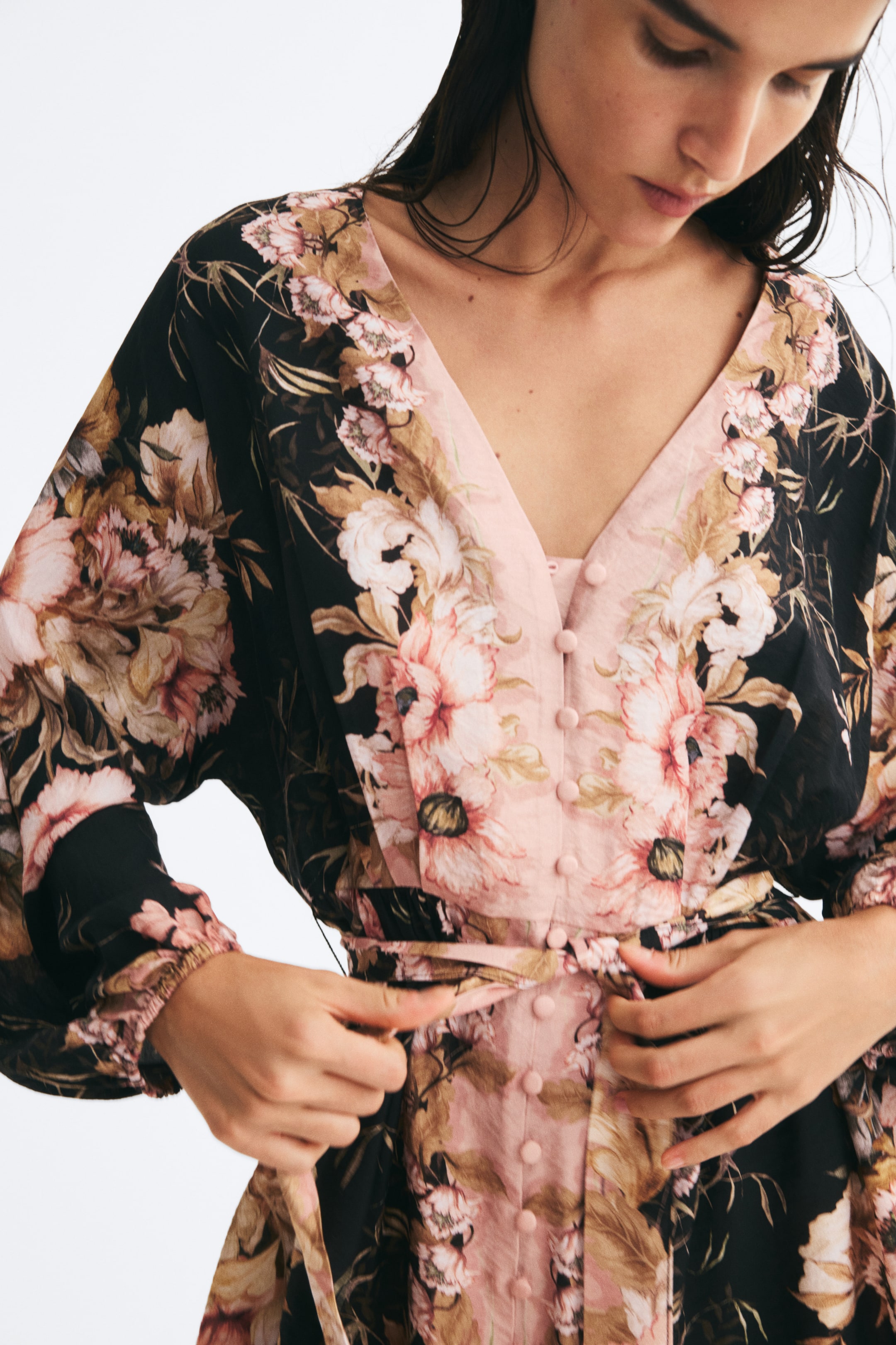 Robe tunique avec ceinture à nouer