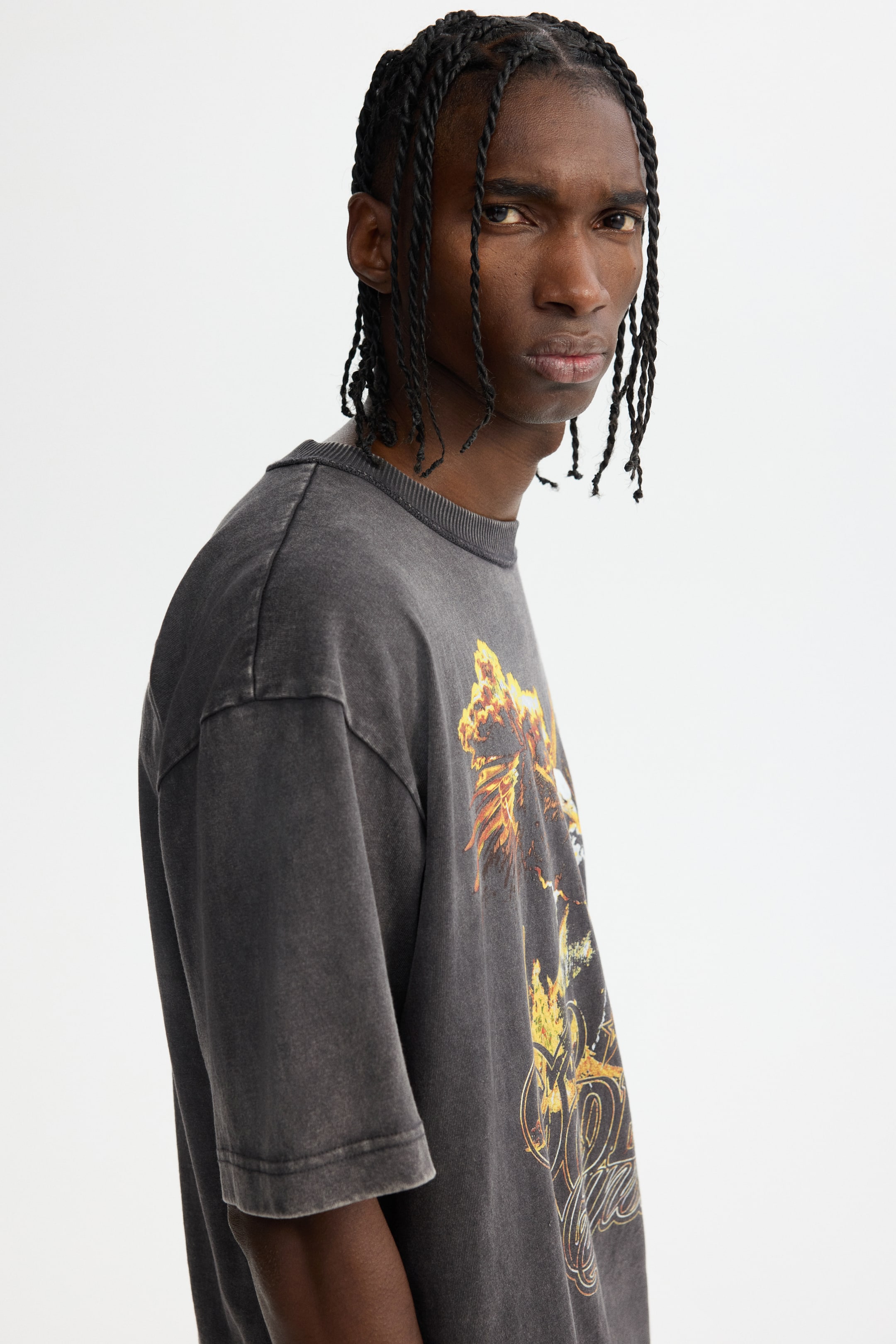 Xem ảnh lớn hơn: Áo thun in hình Loose Fit - Màu xám đậm/Rodeo Sunset - Men | H&M VN 3