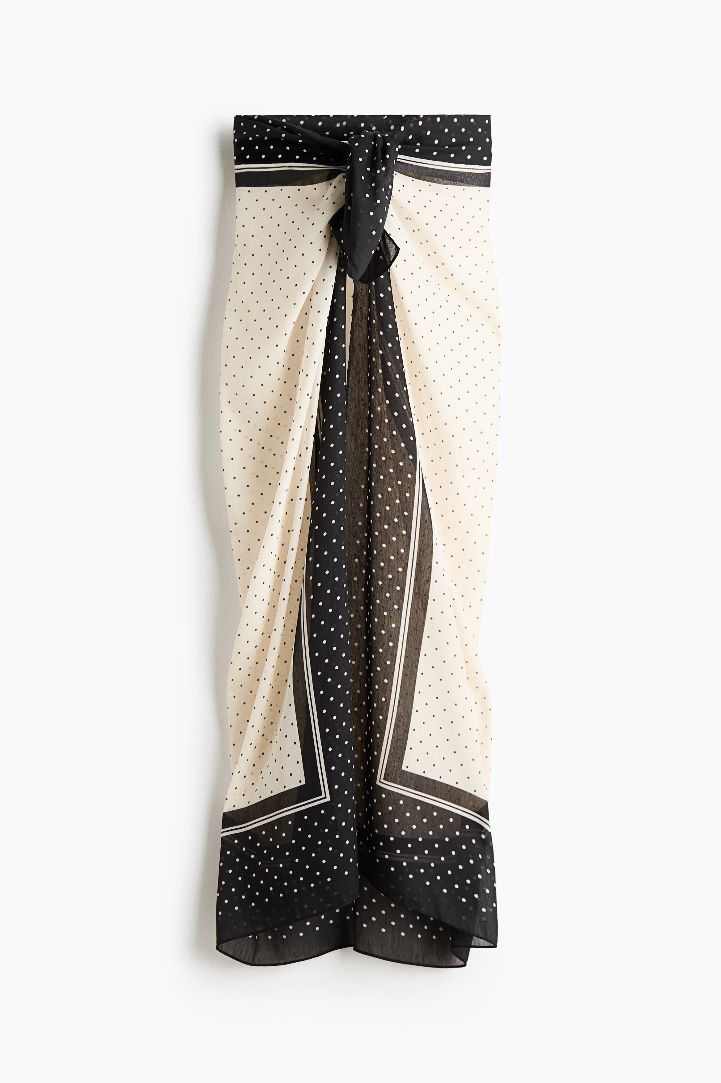 Sarong - Cream/black dotted
