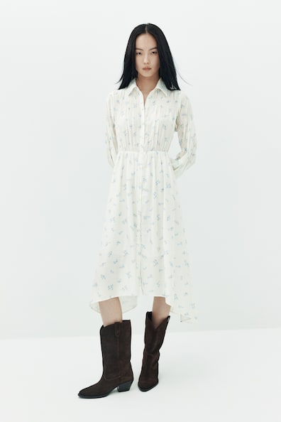 Gathered shirt dress
