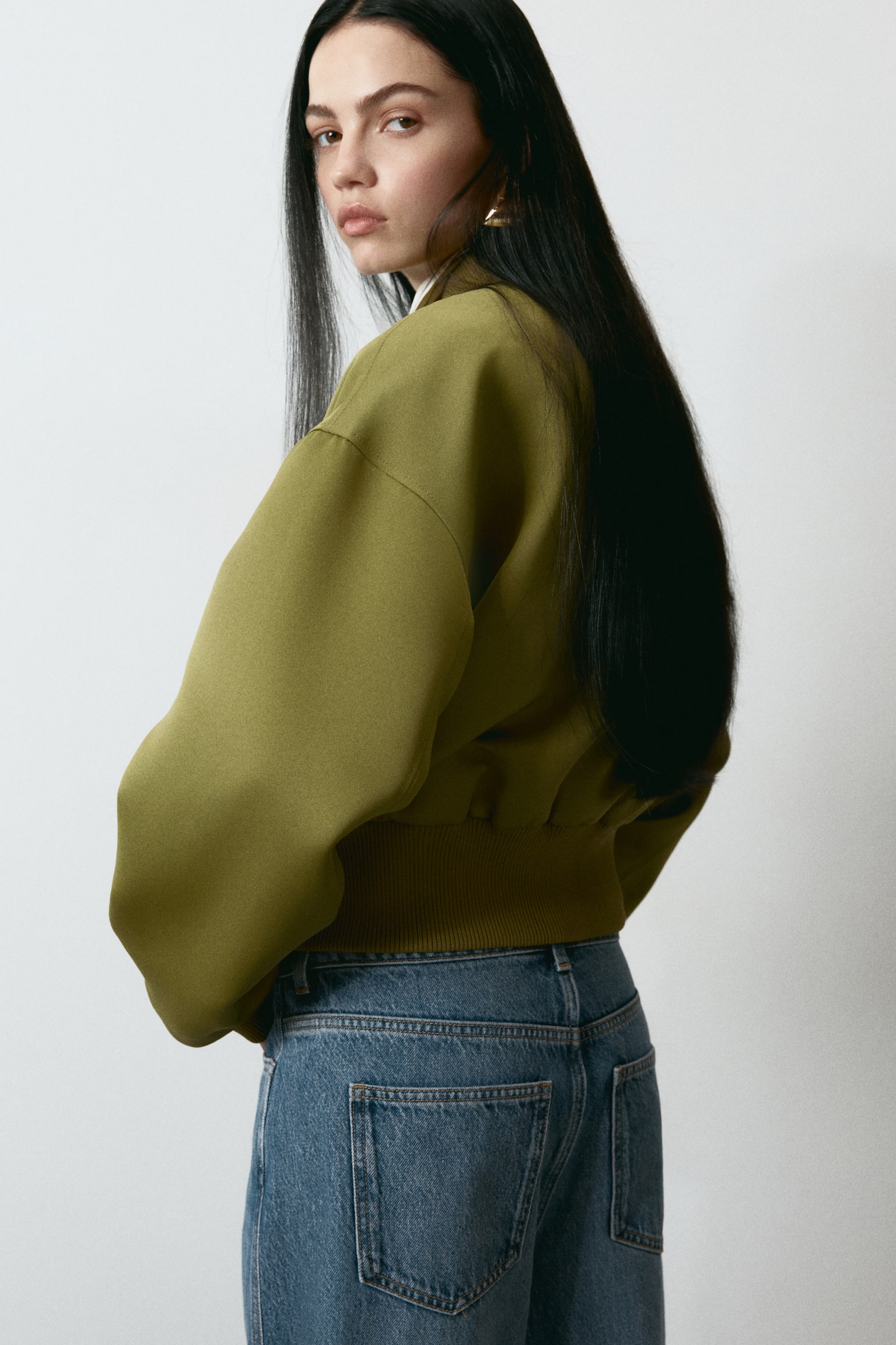 Barrel Leg High Waist Jeans - Azul denim/Gris jaspeado claro/Negro lavado - 8