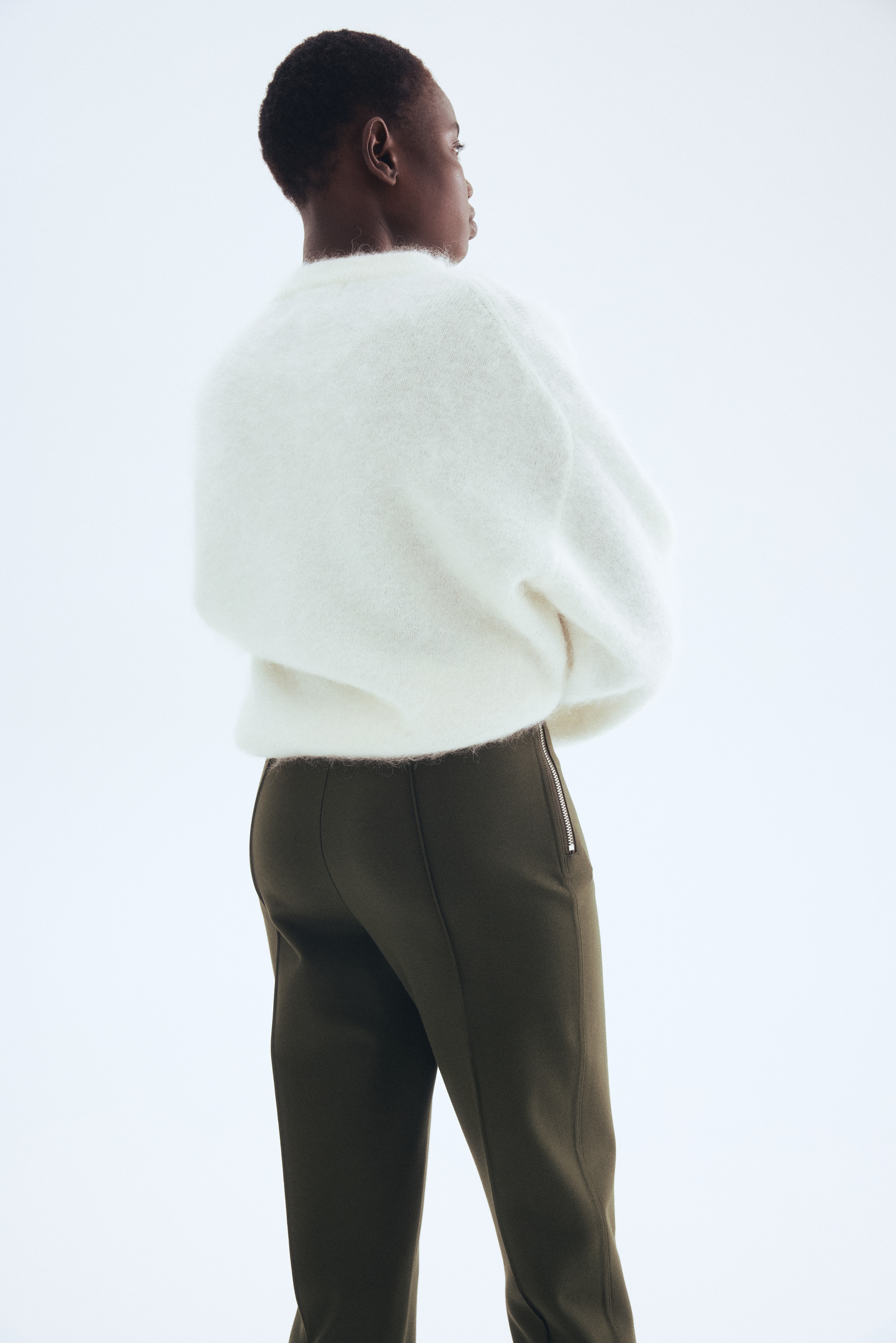 Zip-hem interlock trousers