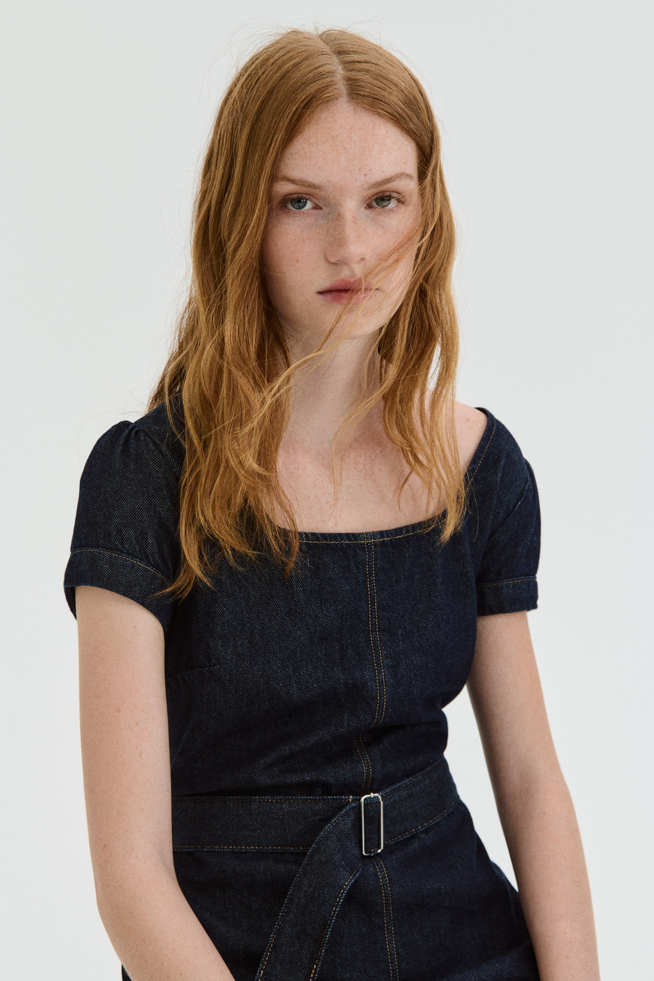 View larger image: Belted Denim Romper - Dark denim blue - Ladies | H&M PH 2