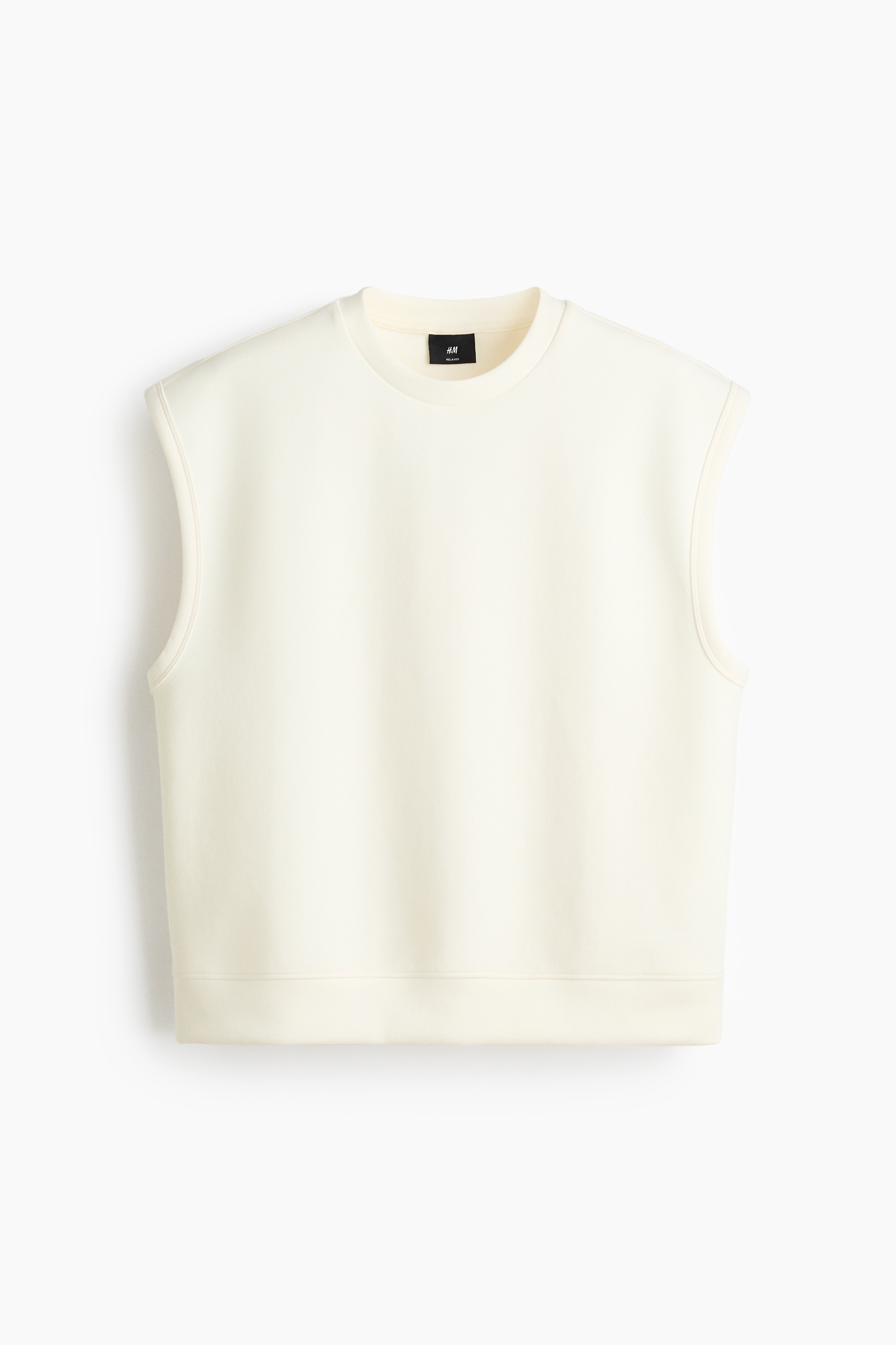 Top z pianki scuba Relaxed Fit - Kremowy/Ciemnoszary/Czarny