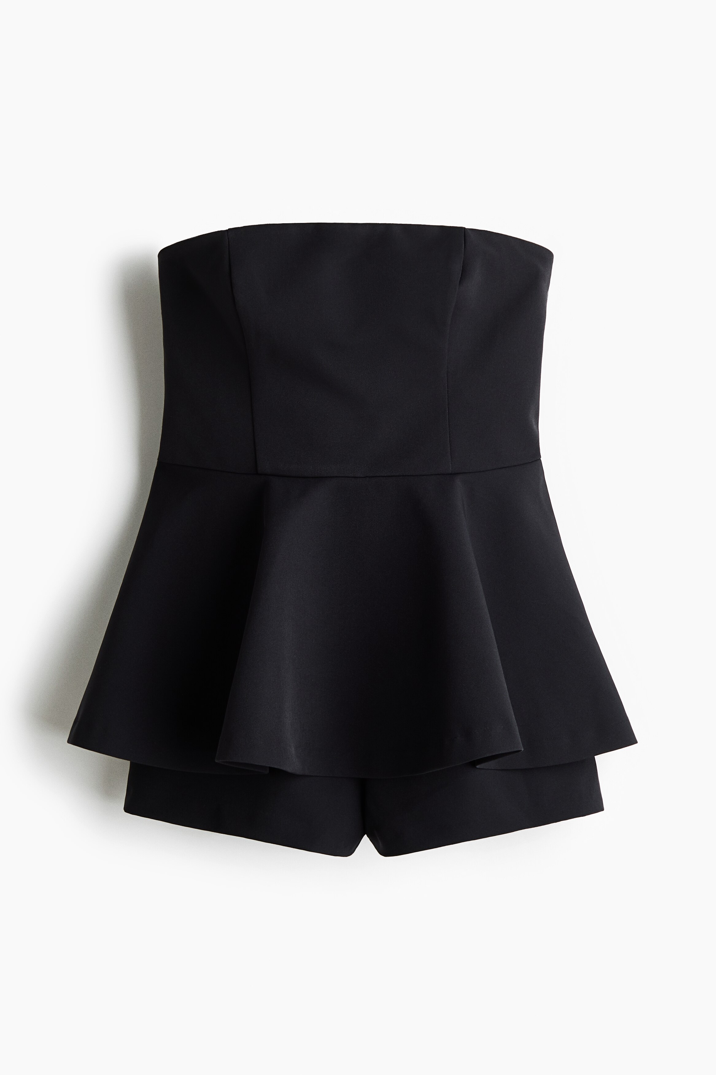 Bandeau peplum playsuit - Black