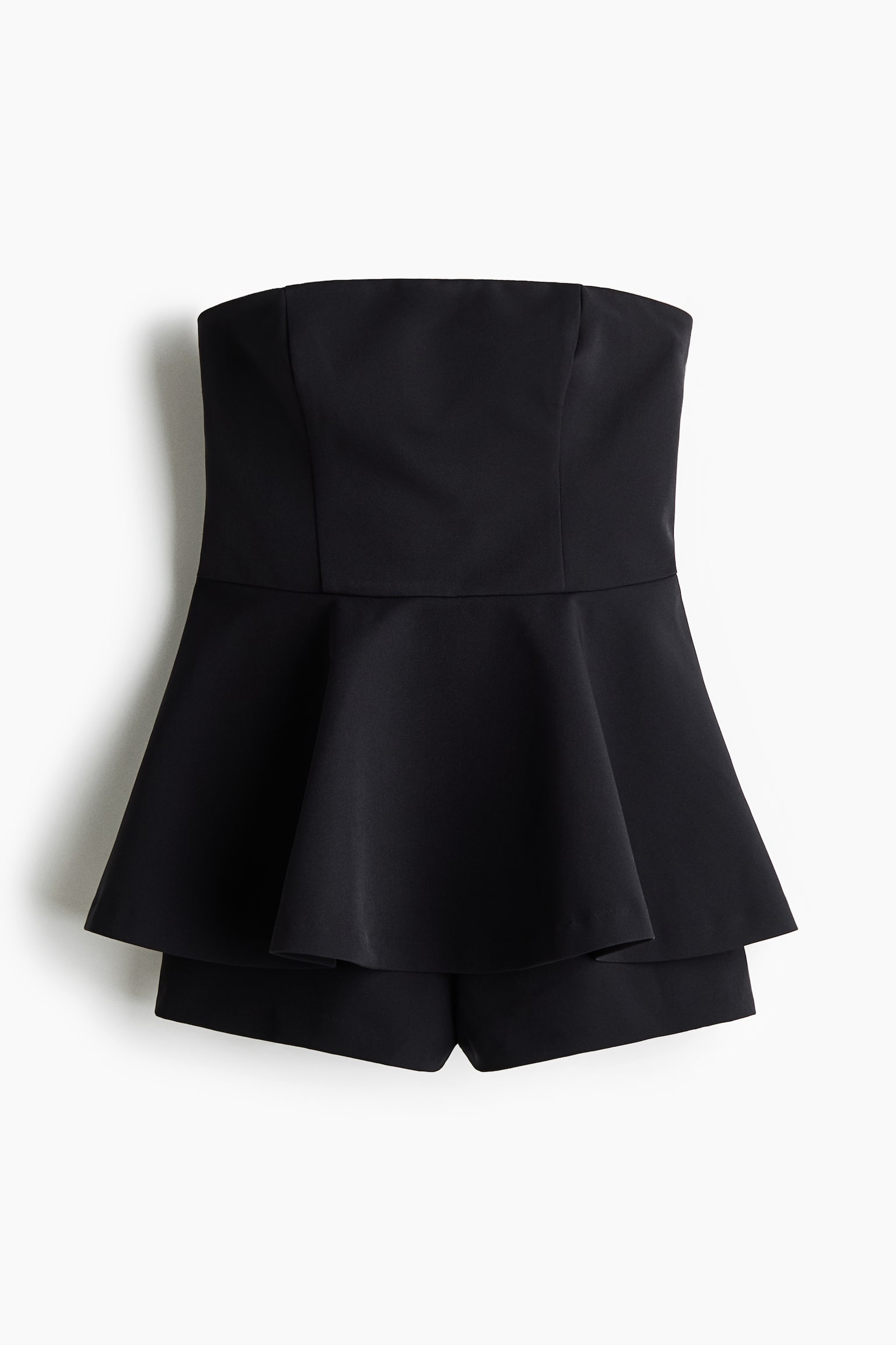 Bandeau peplum playsuit - Black - 2