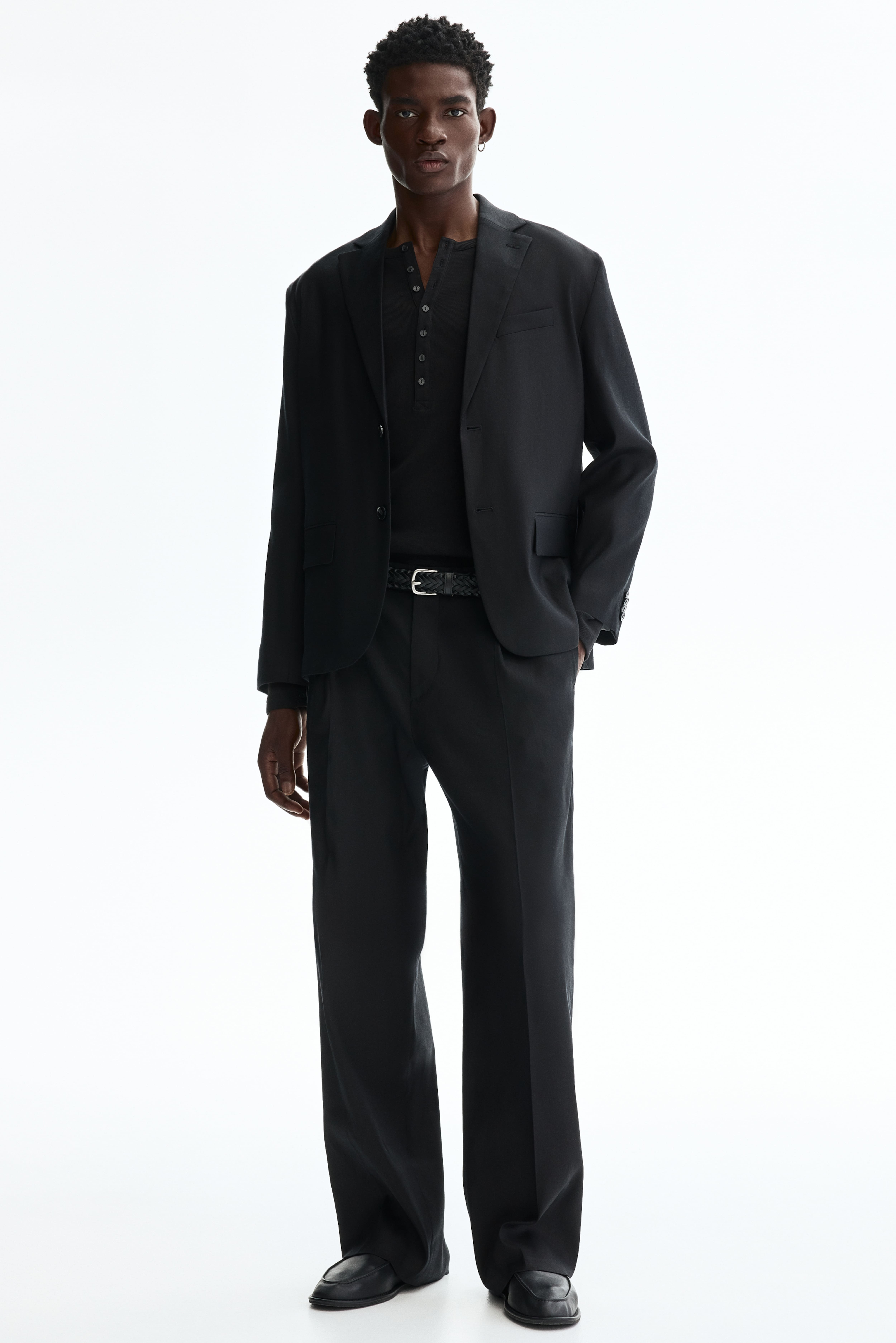 Pantalon sur mesure décontracté en lin mélangé