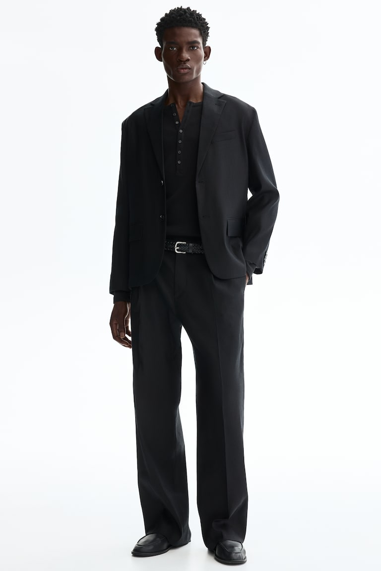 mens black linen dress pants The Mykonos - Vacation Black / 30 Get ready to go out Tailored Fit Black Linen Dress