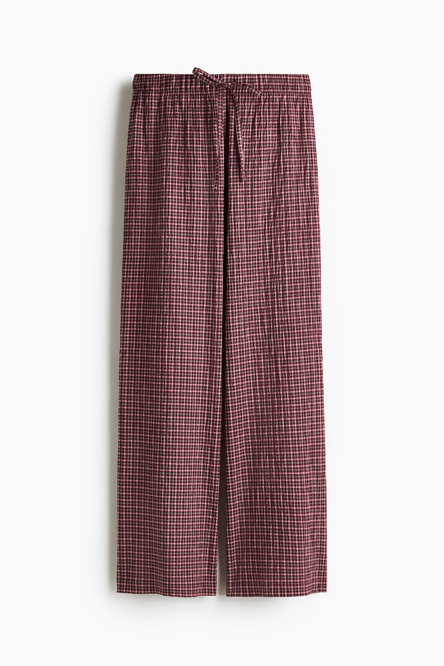Cotton pyjama bottoms - Burgundy/Checked
