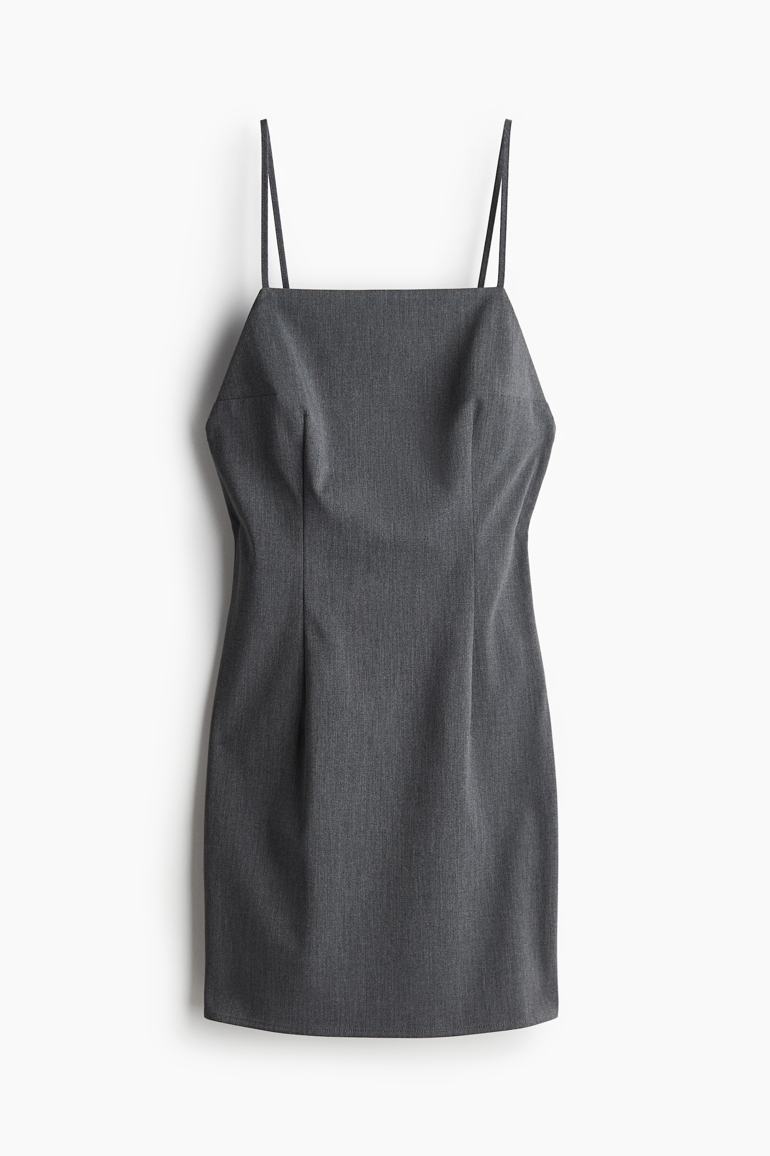 Low-back strappy dress - Grey marl/Black - 2