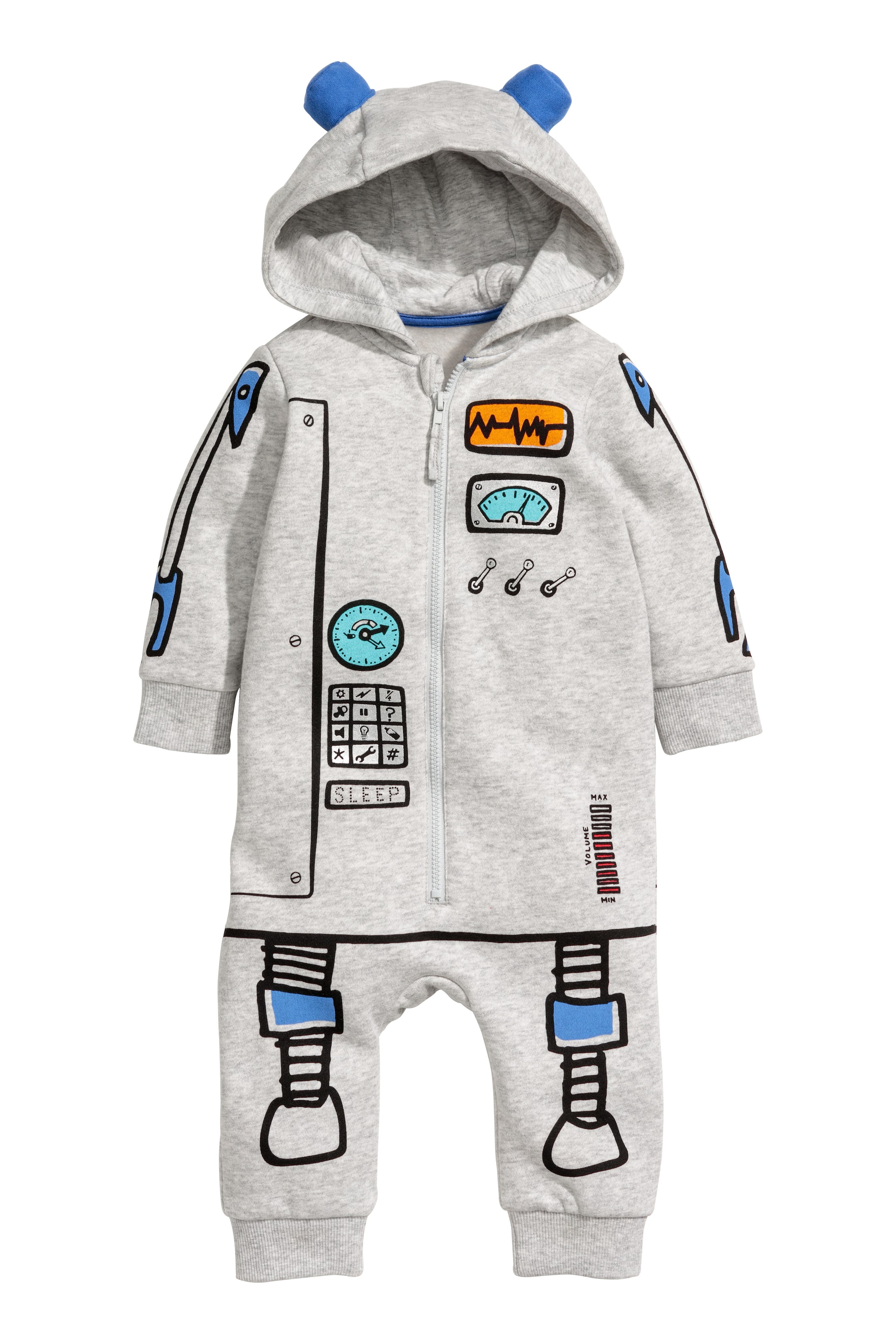 View larger image: Sweatshirt Jumpsuit - Light gray melange/robot - Kids | H&M CA 1