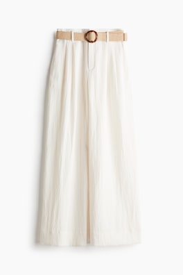 Wide belted trousers