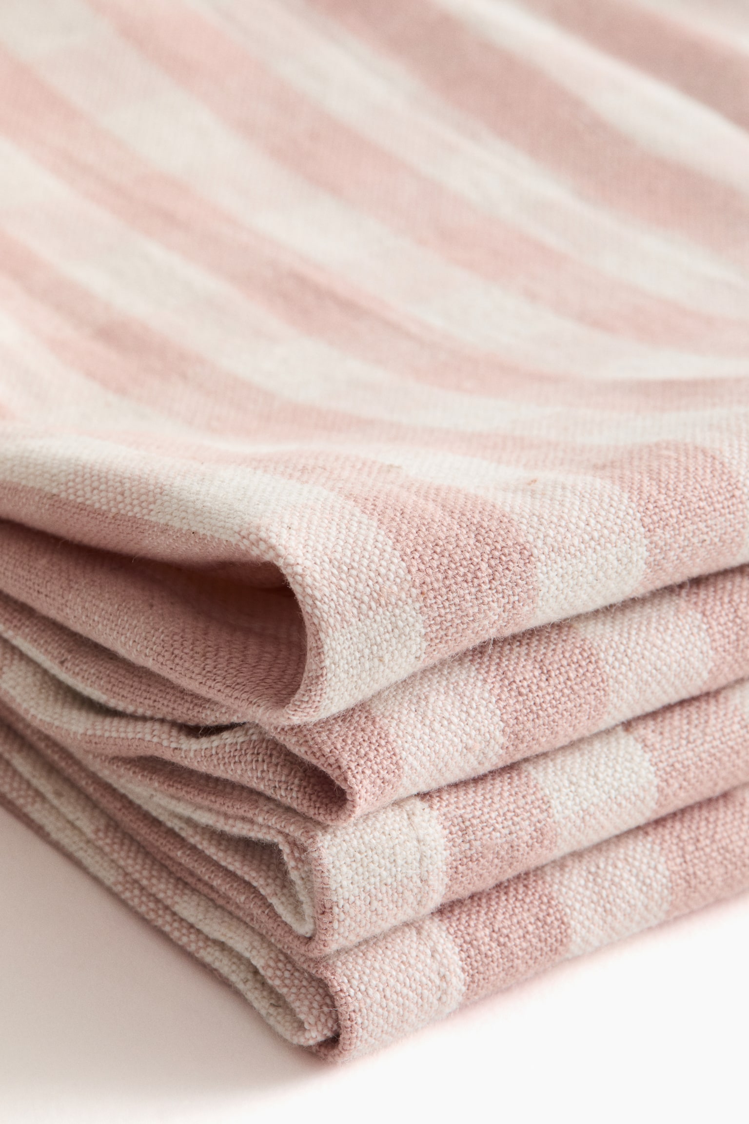 4-pack cotton napkins - Light pink/Gingham check/Dark grey/Striped/Green/Cream striped/Dark brown/Striped/Light pink/Striped/Beige/Gingham check/Green/Gingham check/Dark brown/Gingham check/Terracotta/Gingham check/Terracotta/Striped/Beige/Striped - 4