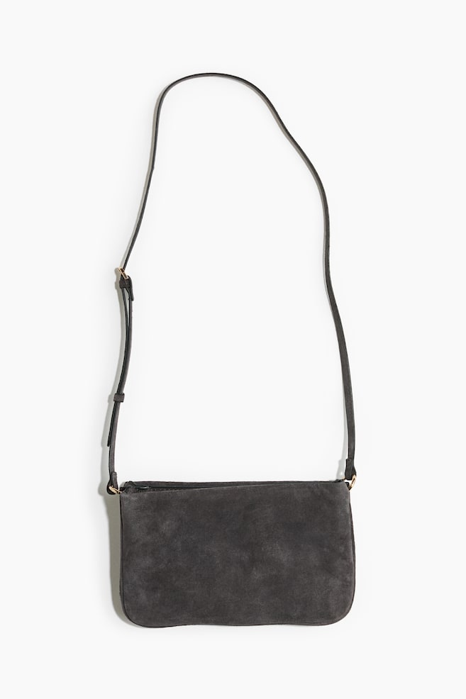 Suede Crossbody Bag - Dark gray - 1