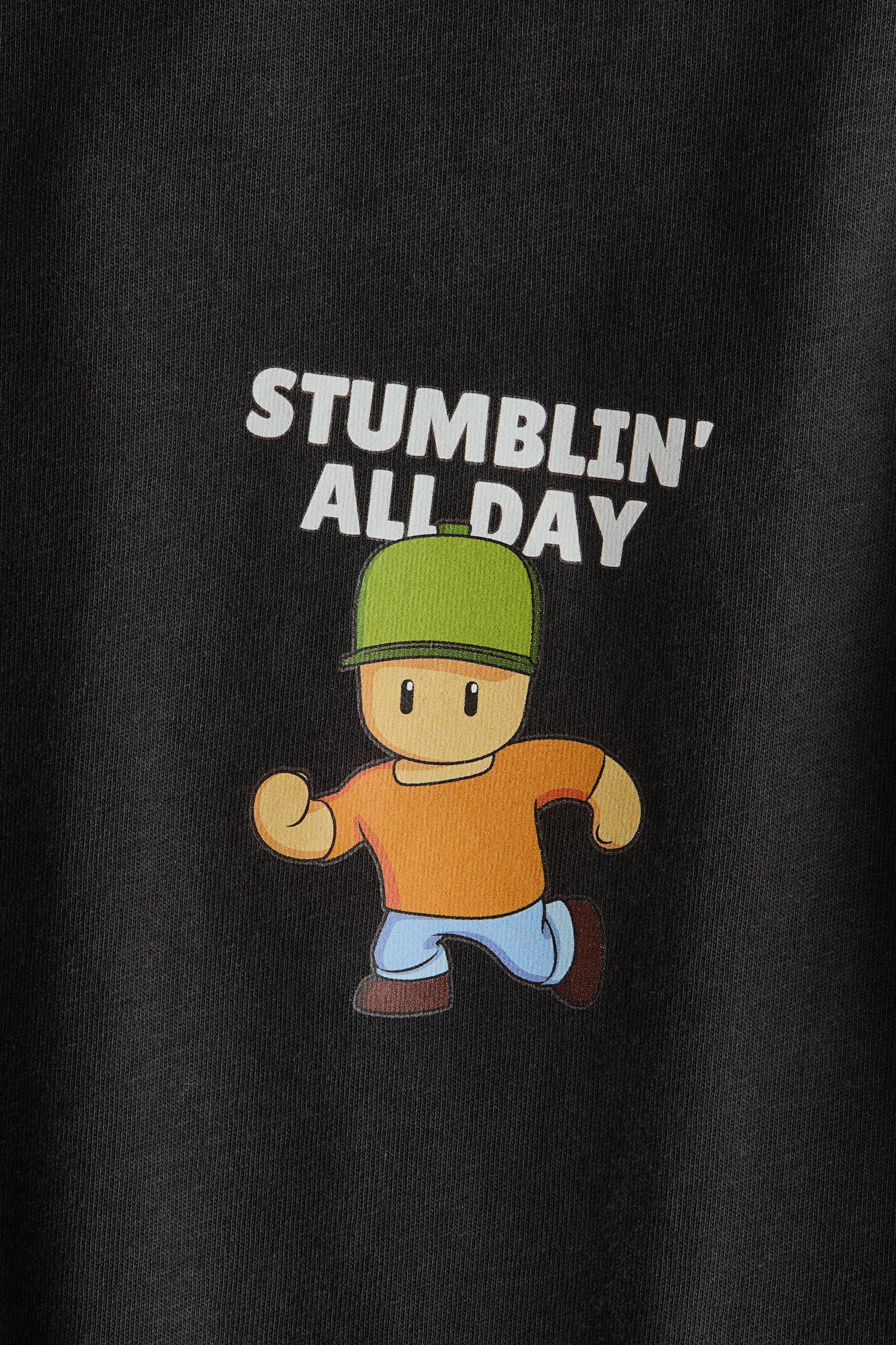 Printed cotton T-shirt - Black/Stumble guys - 2