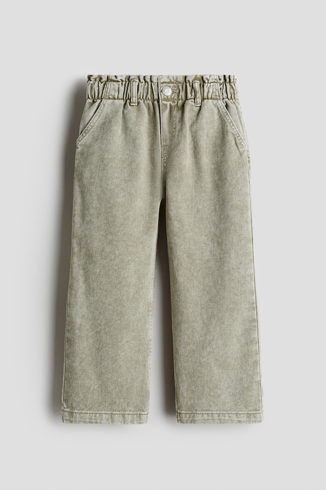 Wide Leg paper bag jeans - Light khaki green/Denim blue/Dusty pink/Floral/Washed denim black/Light denim blue/Light dusty pink/Grey/Light purple/Floral/Denim blue/Denim grey - 1