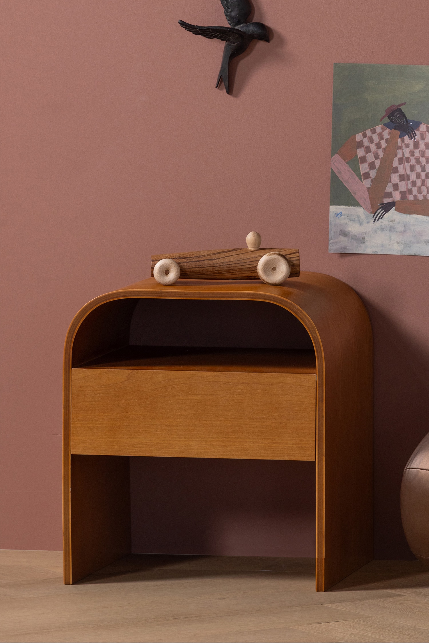 Momo Chest Of Drawers / Bedside Table - Marron
