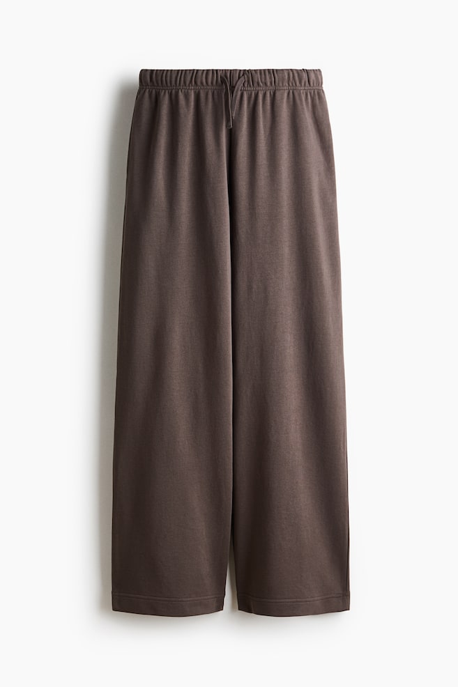 Pantaloni tip jogging drepți - Taupe-închis/Gri-deschis melanj/Bleumarin/Burgundy/Roz-prăfuit închis - 1