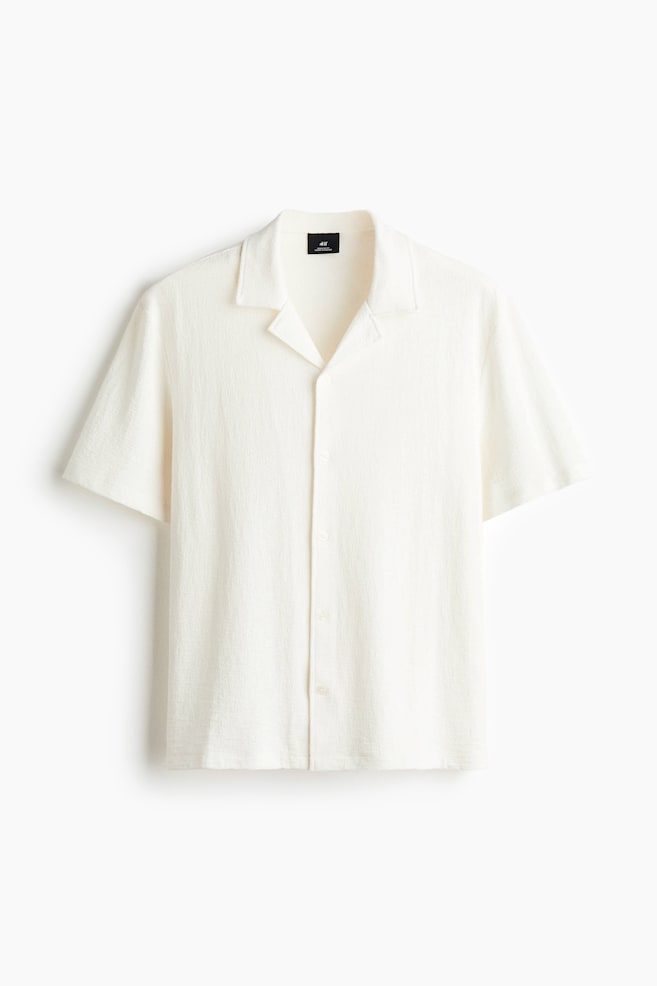 Regular-Fit Jersey Resort Shirt - White/Cream - 1