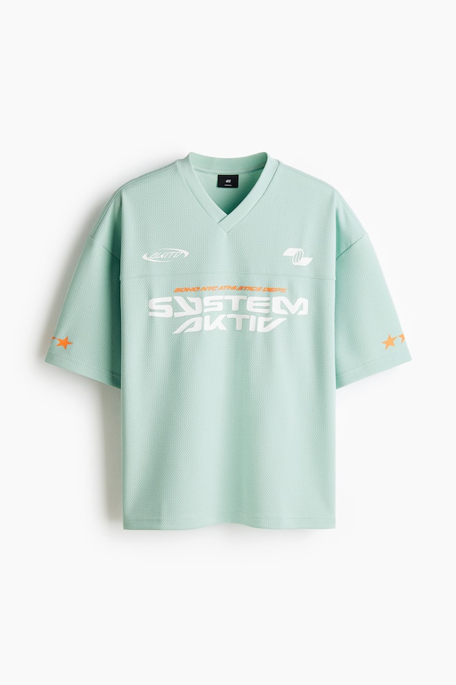 Oversized Printed Mesh T-Shirt - Mint green/System - 1