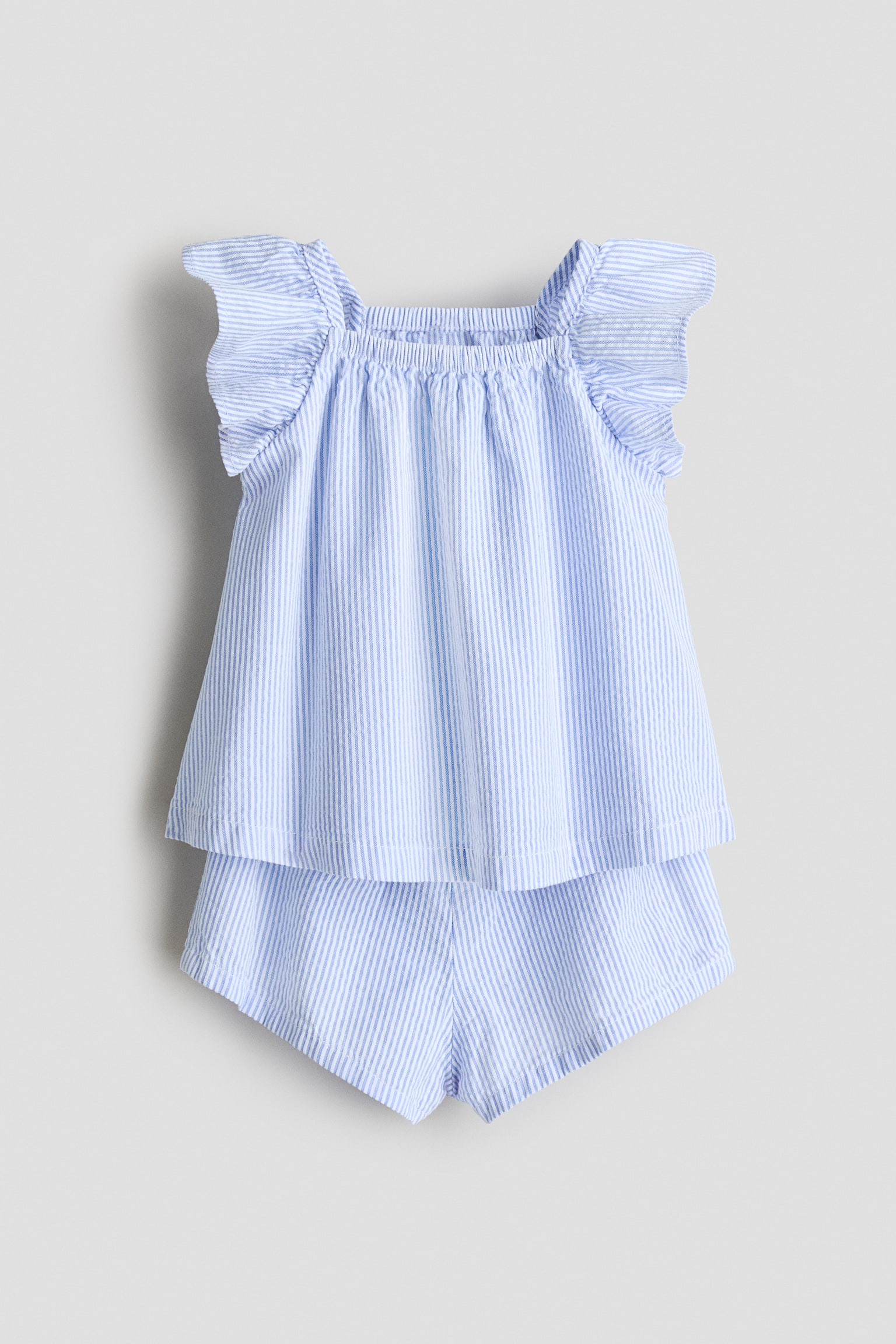 2-piece set - Light blue/White striped/White/Light pink/Strawberries/White/Pink striped - 1