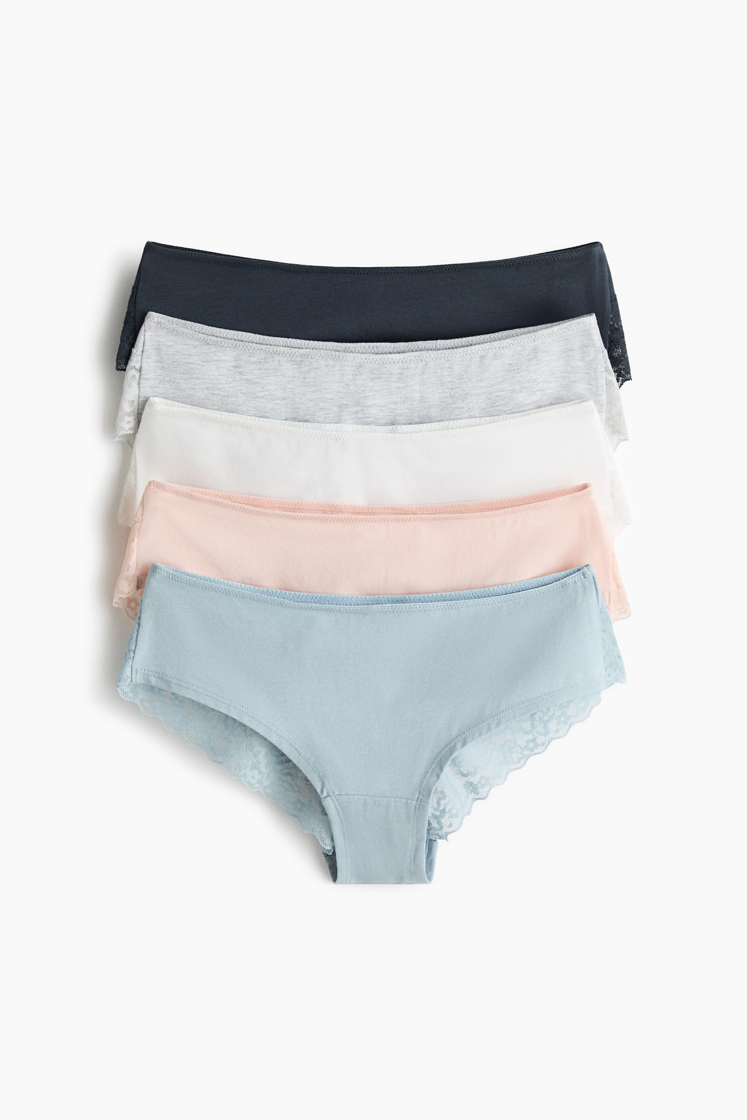 5-pack hipster briefs - Light blue/Dark blue/Pink/White/Black/Light pink/White/Black/Grey-green/Light beige/Black/Khaki green/Light grey marl