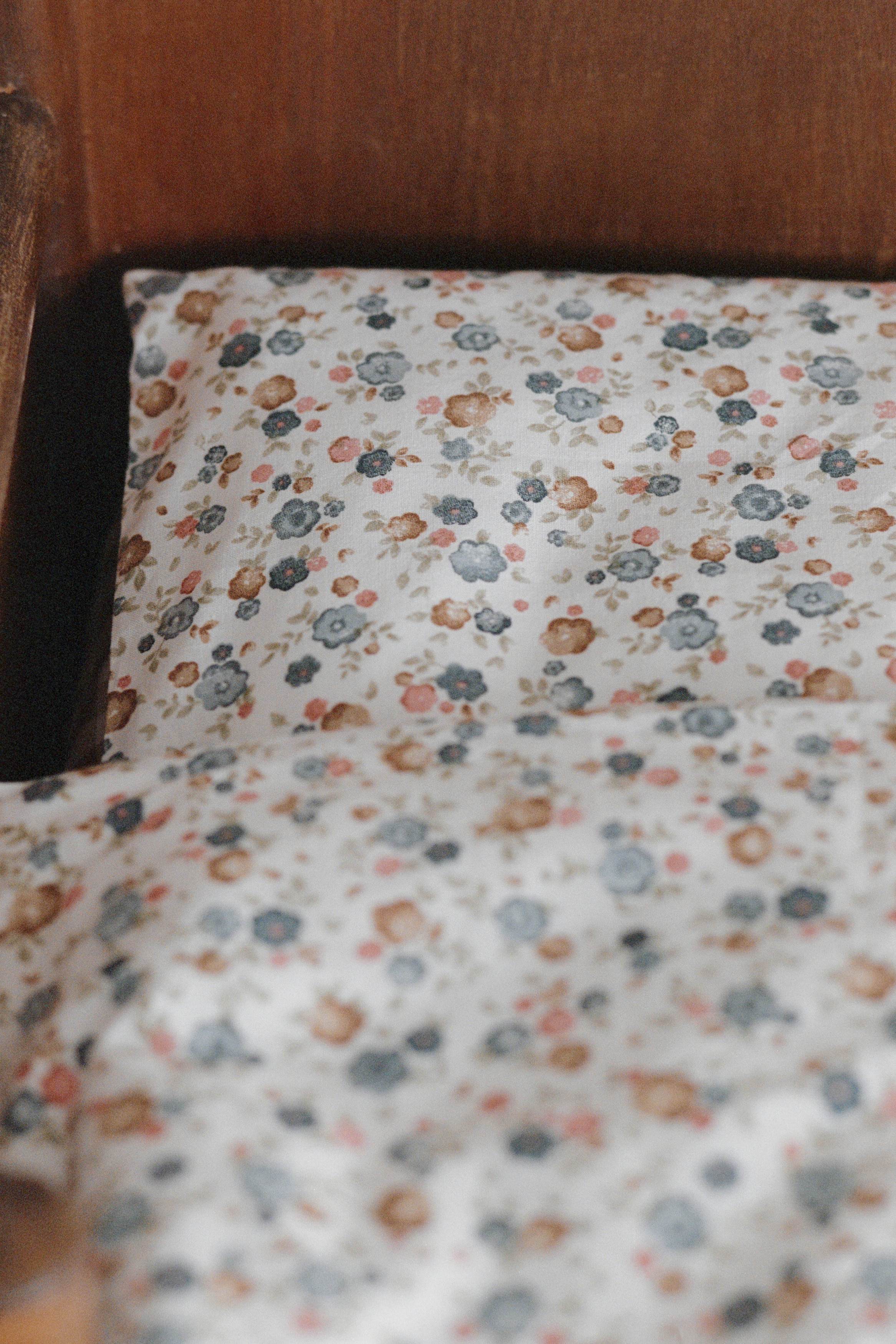 Patterned cot duvet cover set - Cream/Floral/Light beige/Floral