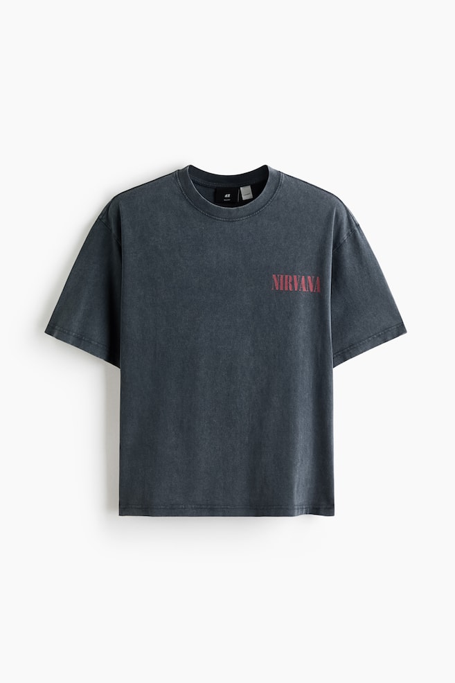 Relaxed Fit Printed Cotton T-shirt - Washed black/Nirvana/Washed black/Iron Maiden/Washed black/AC/DC/Cream/Iron Maiden/Cream/Nirvana/Washed black/Pink Floyd - 1