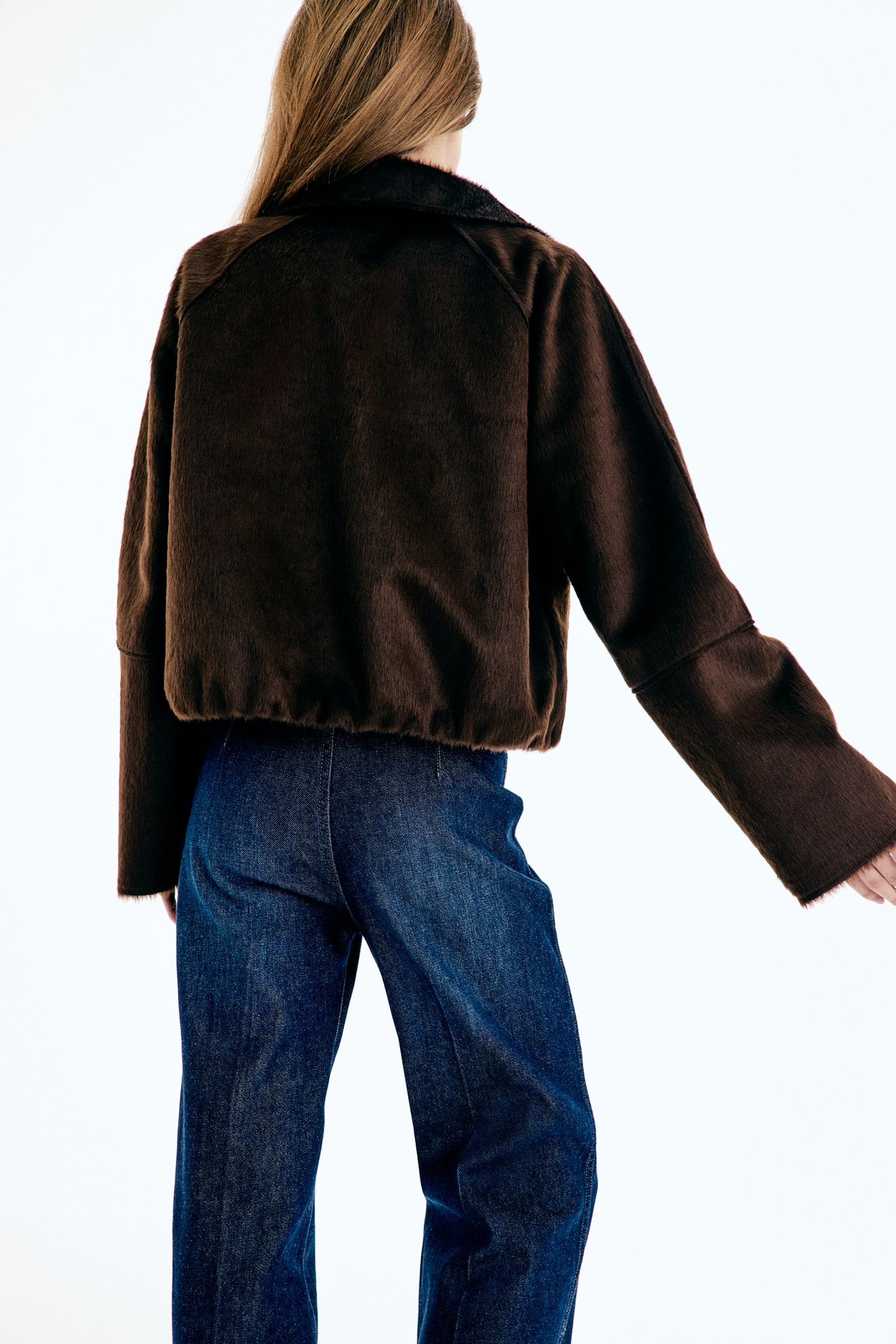 Wide High Waist Jeans - כחול ג'ינס כהה/כחול ג'ינס/לבן/כחול ג'ינס בהיר - 4