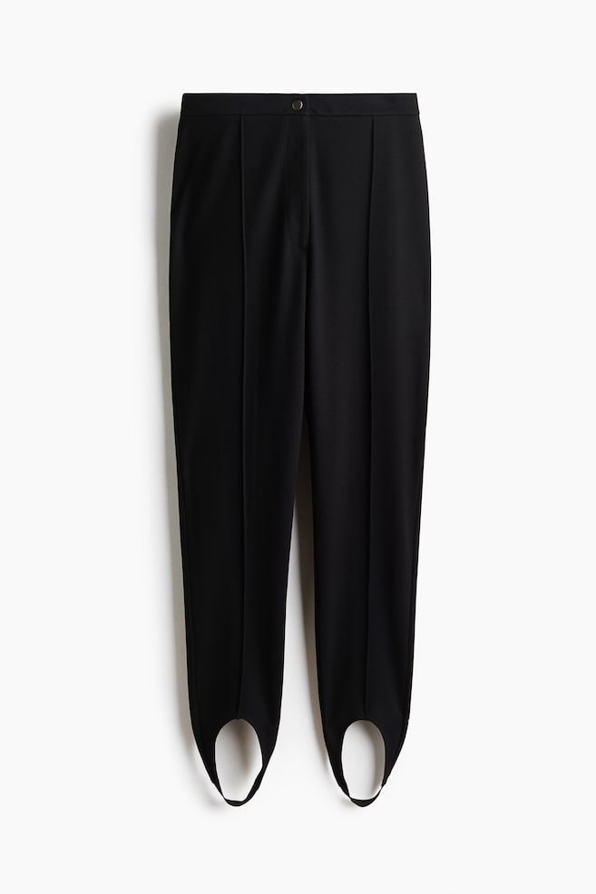 Leggings mit Fußsteg und Biesennähten - Schwarz - 1