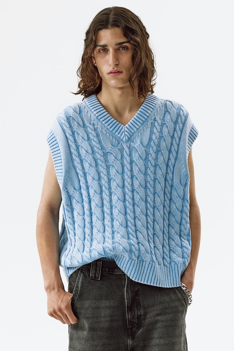 Pleteni pamučni prsluk Relaxed Fit