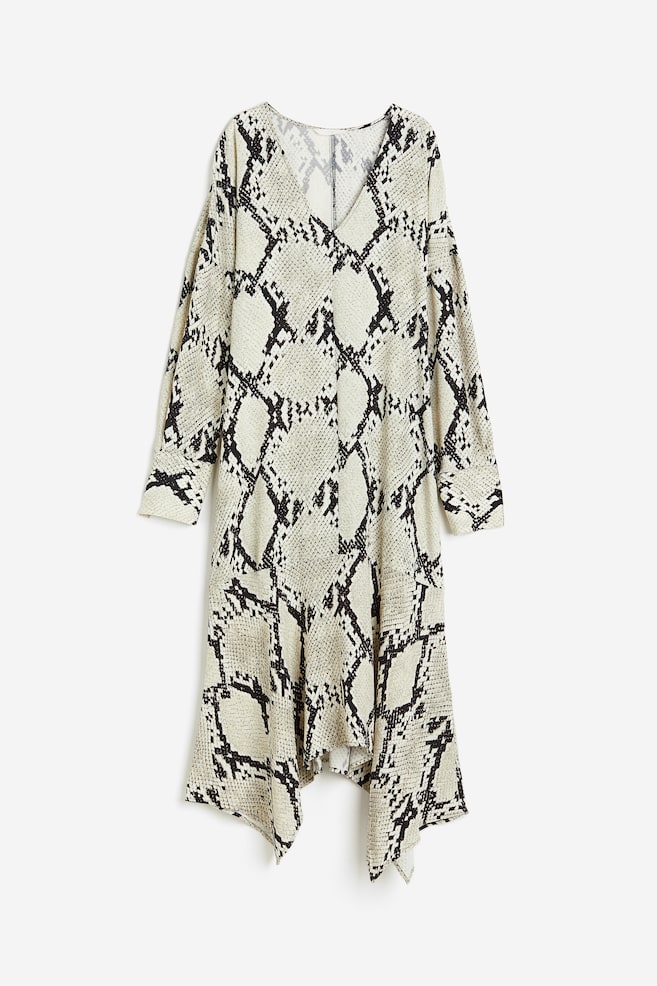 Robe en viscose à motif - Beige/motif peau de serpent - 1
