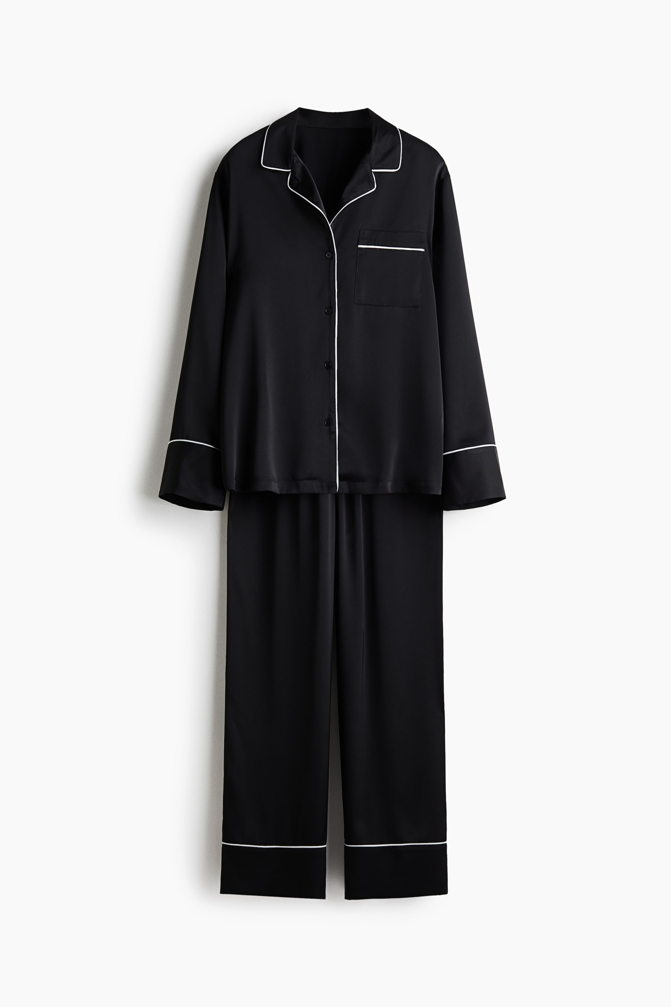View larger image: Satin pyjamas - Black - Ladies | H&M 1