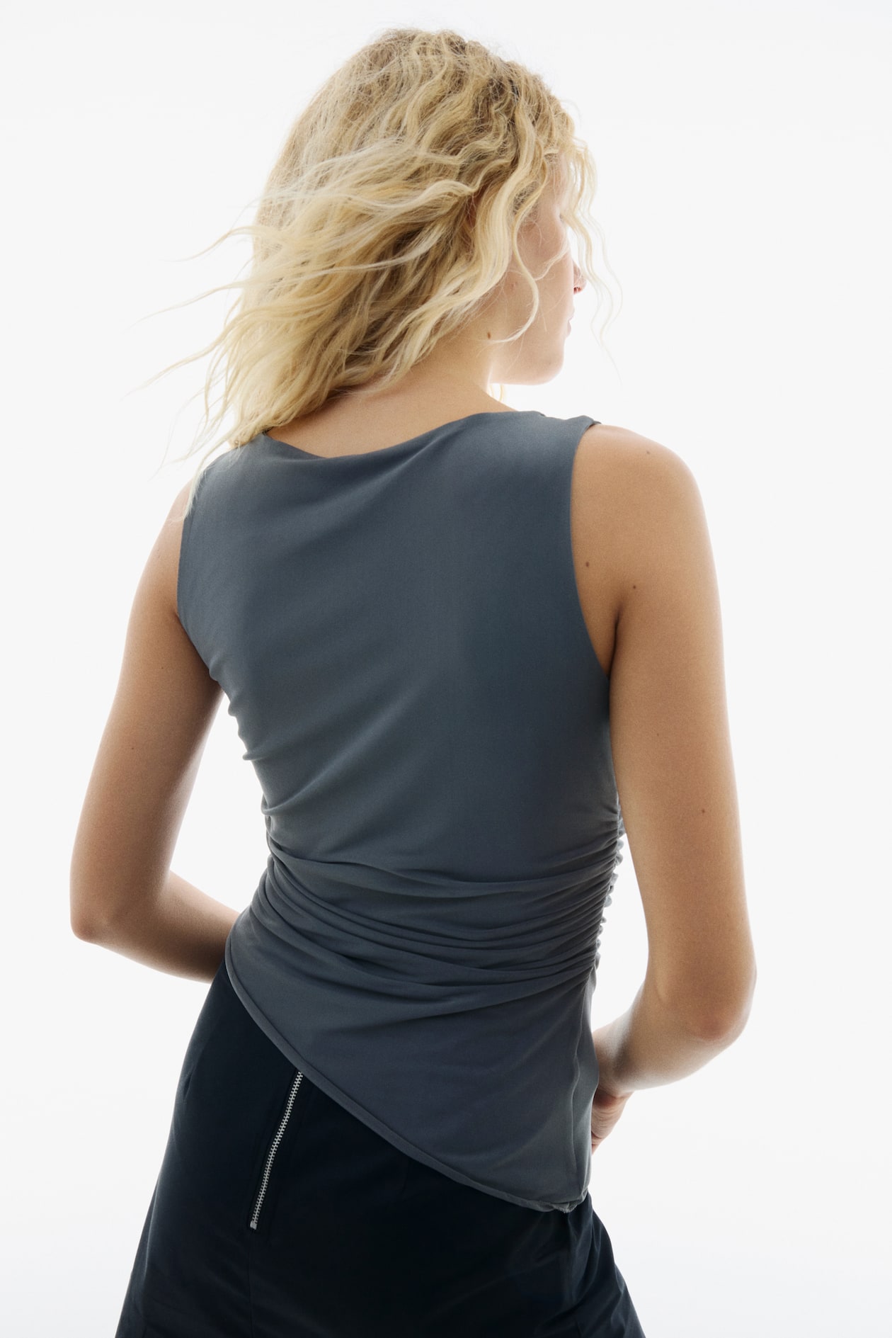 Draped Mesh Sleeveless Top - image 4