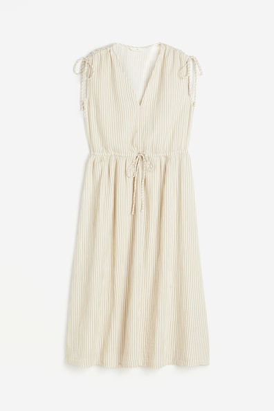 Drawstring-detail Dress - Beige/striped - Ladies | H&M US