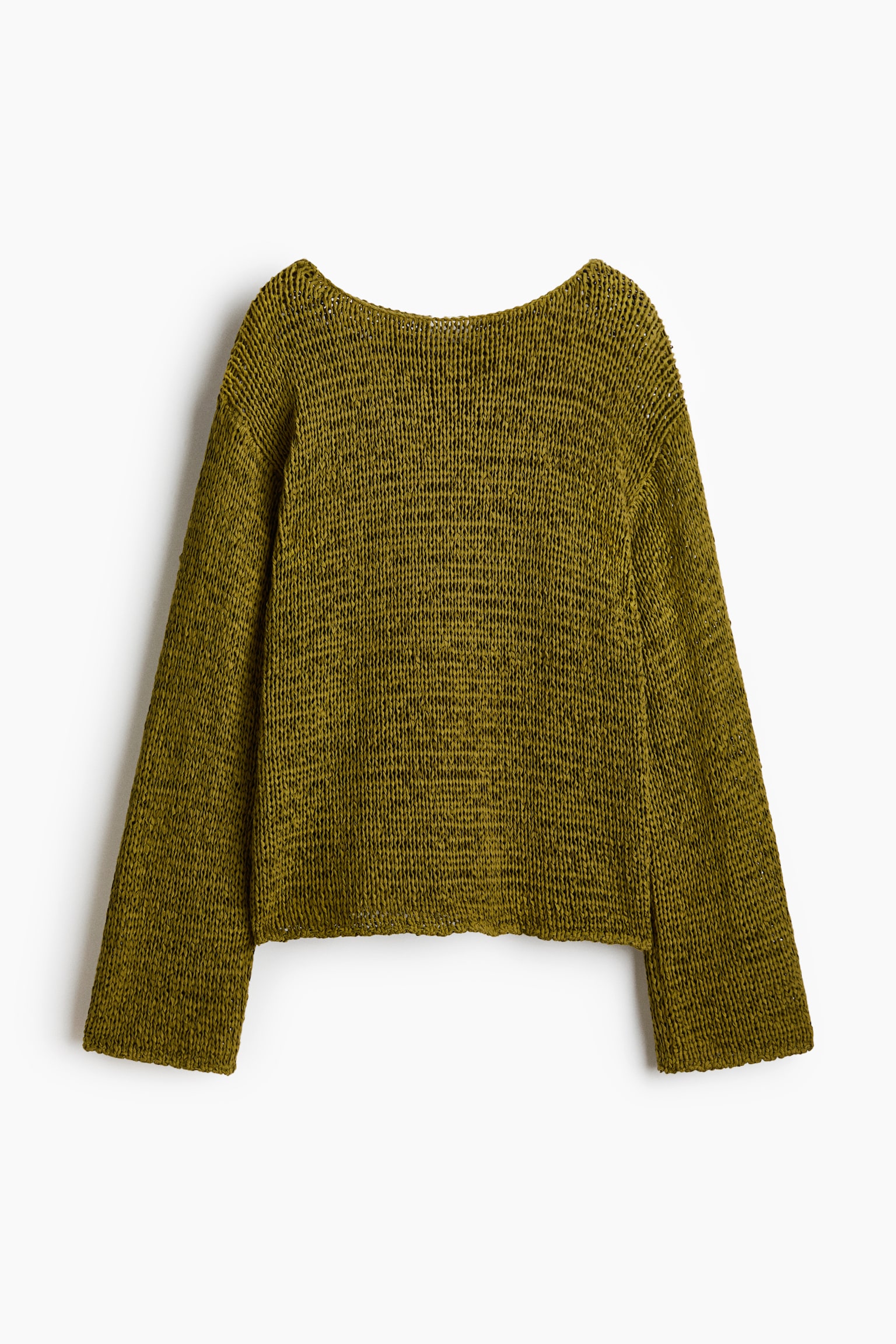 Oversized textured-knit jumper - Khaki green marl/Light beige marl