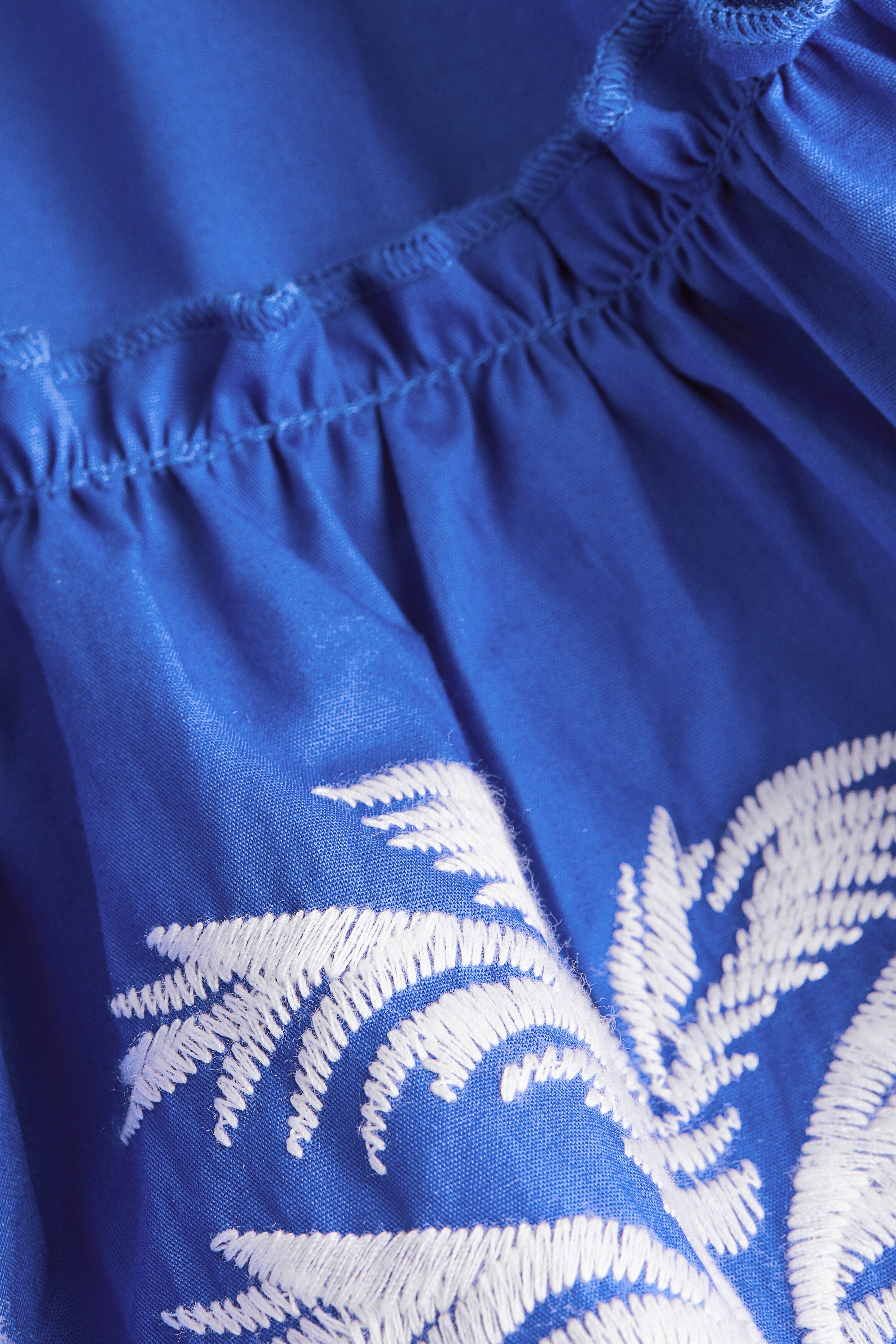 Women's Bright blue Embroidered cotton dress | H&M