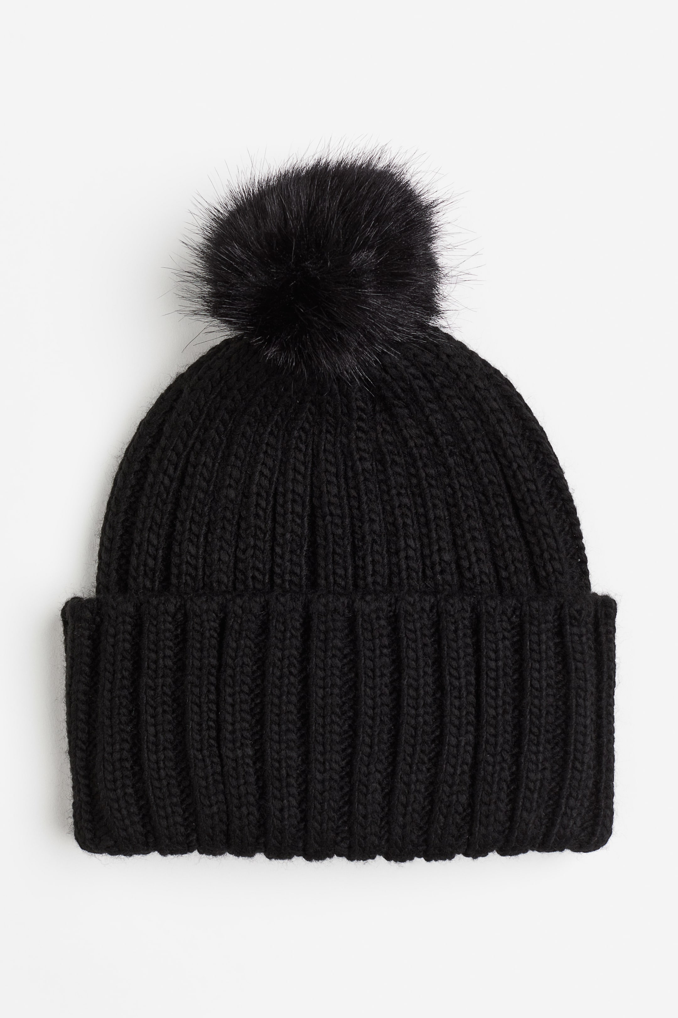 Rib-knit Pompom Hat