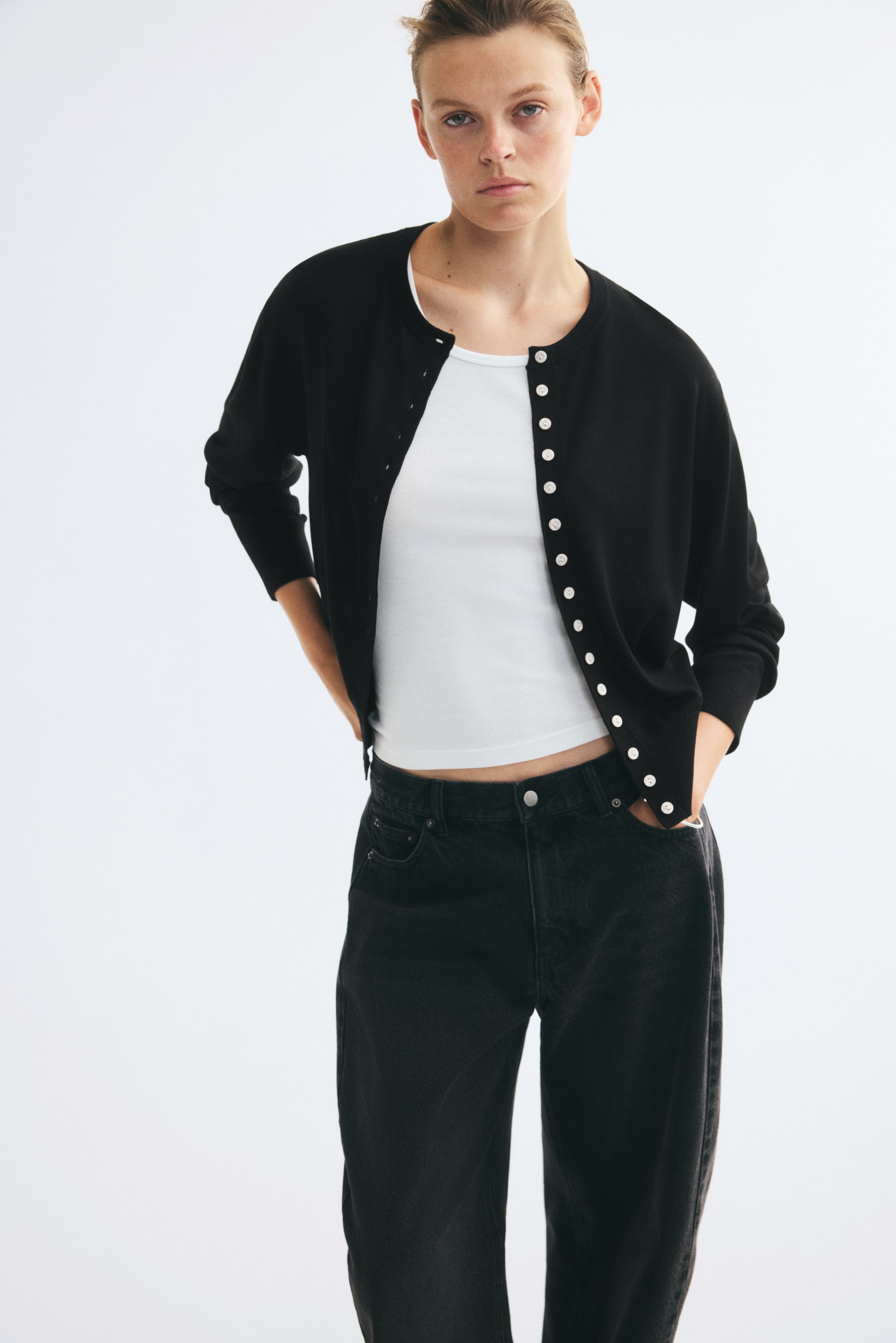 Fine-Knit Cardigan