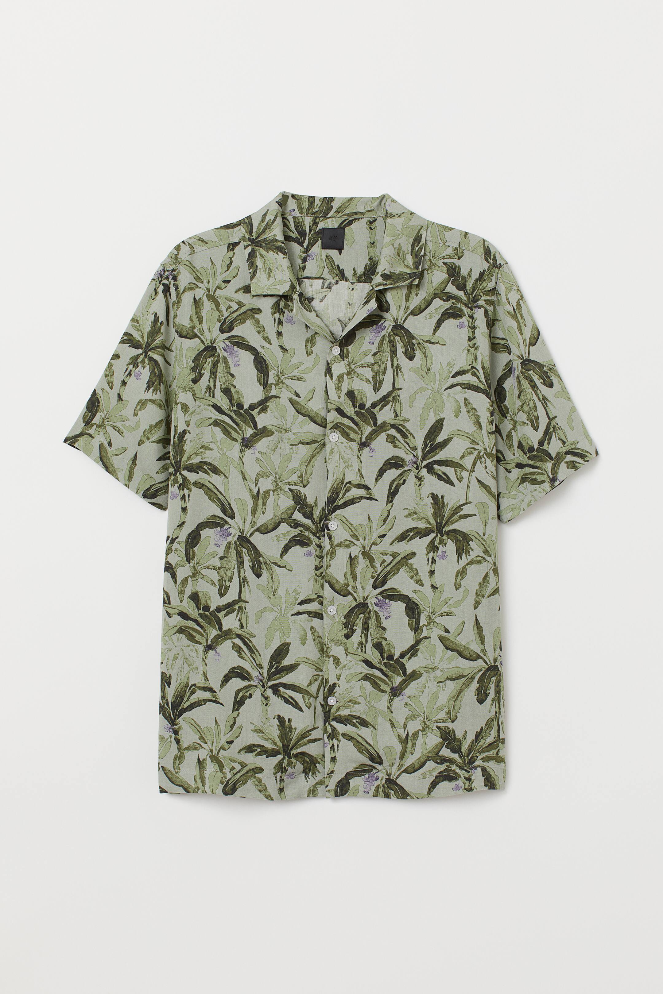 View larger image: Patterned resort shirt - Khaki green/Patterned - Men | H&M 1