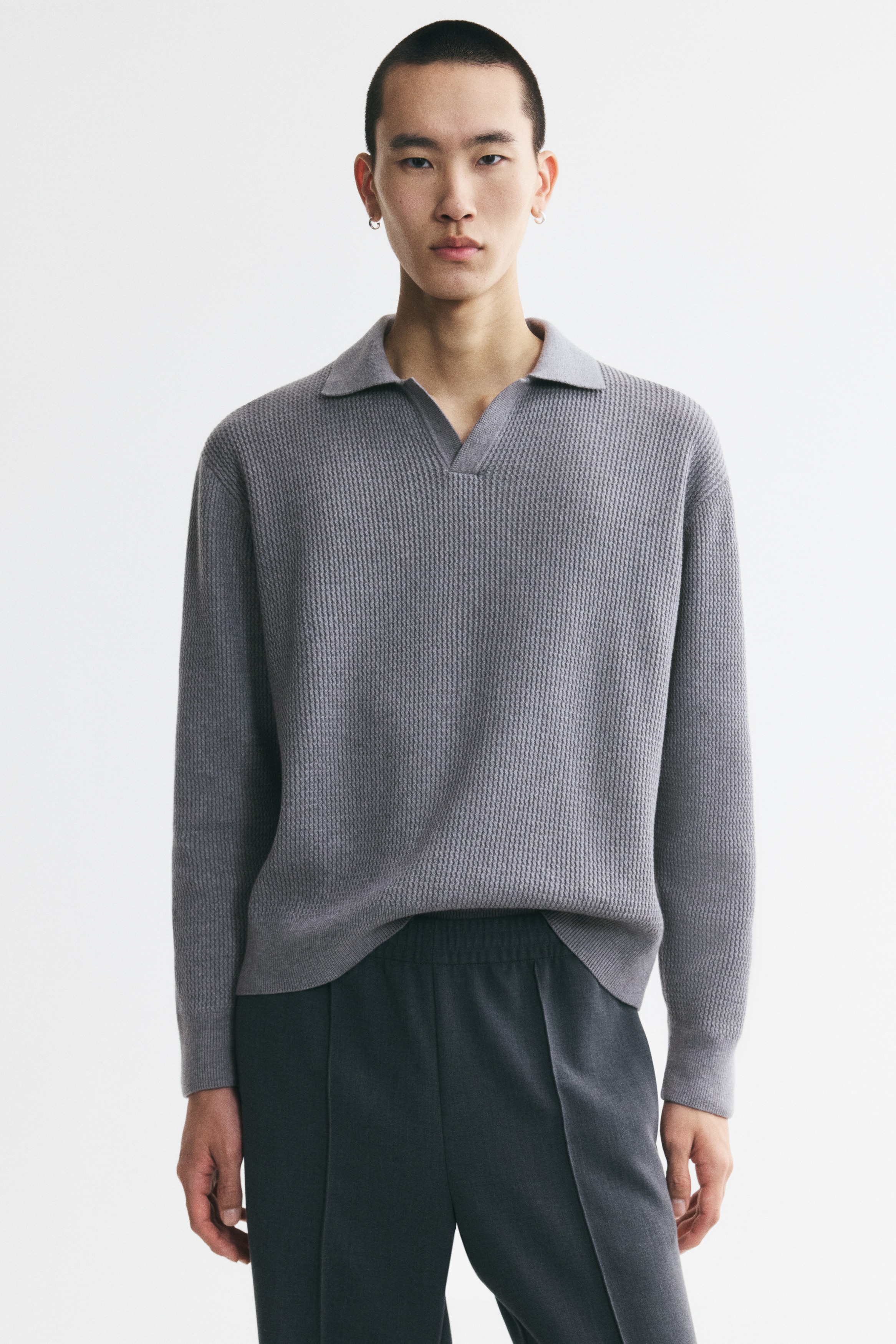 Relaxed-Fit Knit Polo ShirtModel