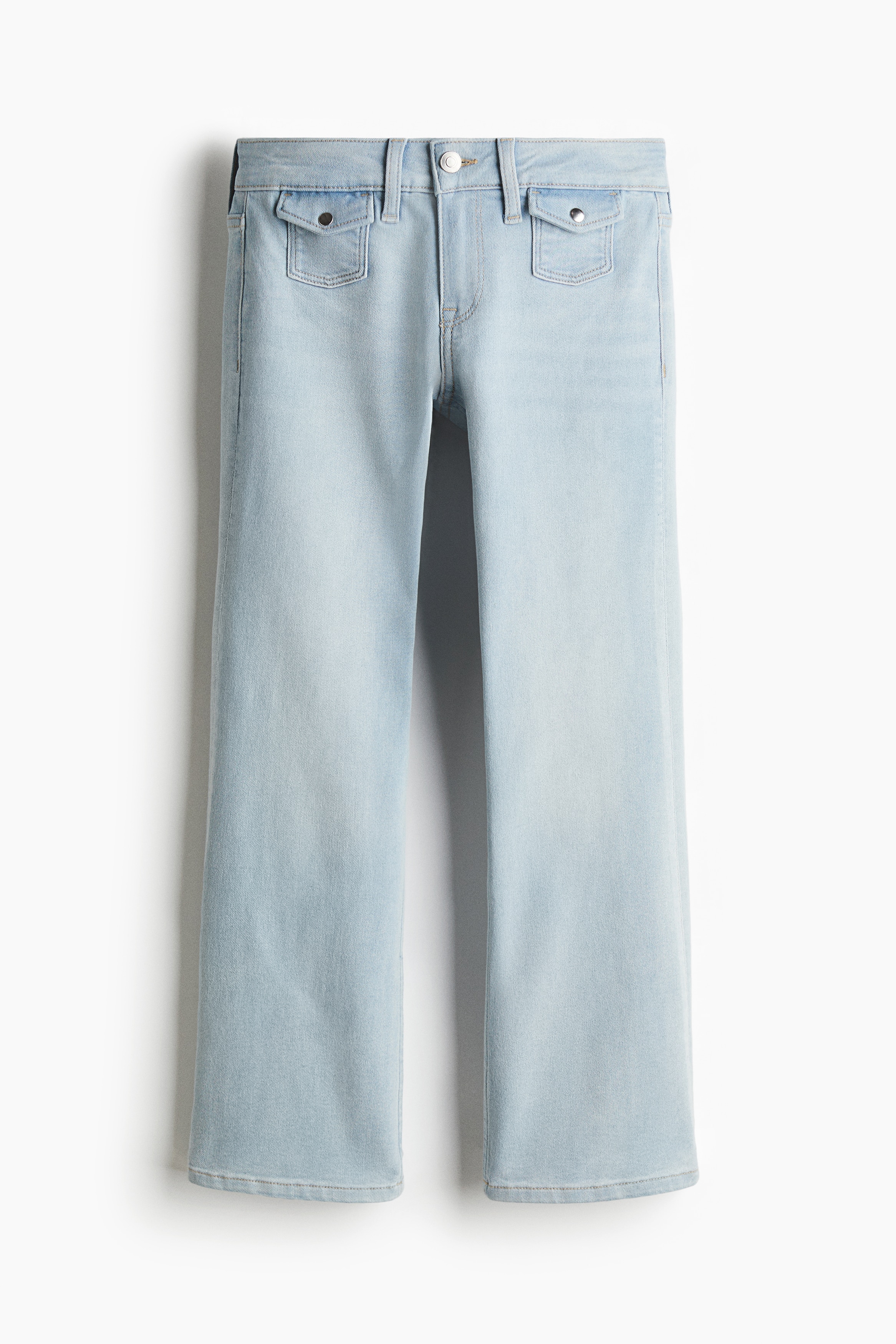 Flared Low Ankle jeans - Sart denimblå