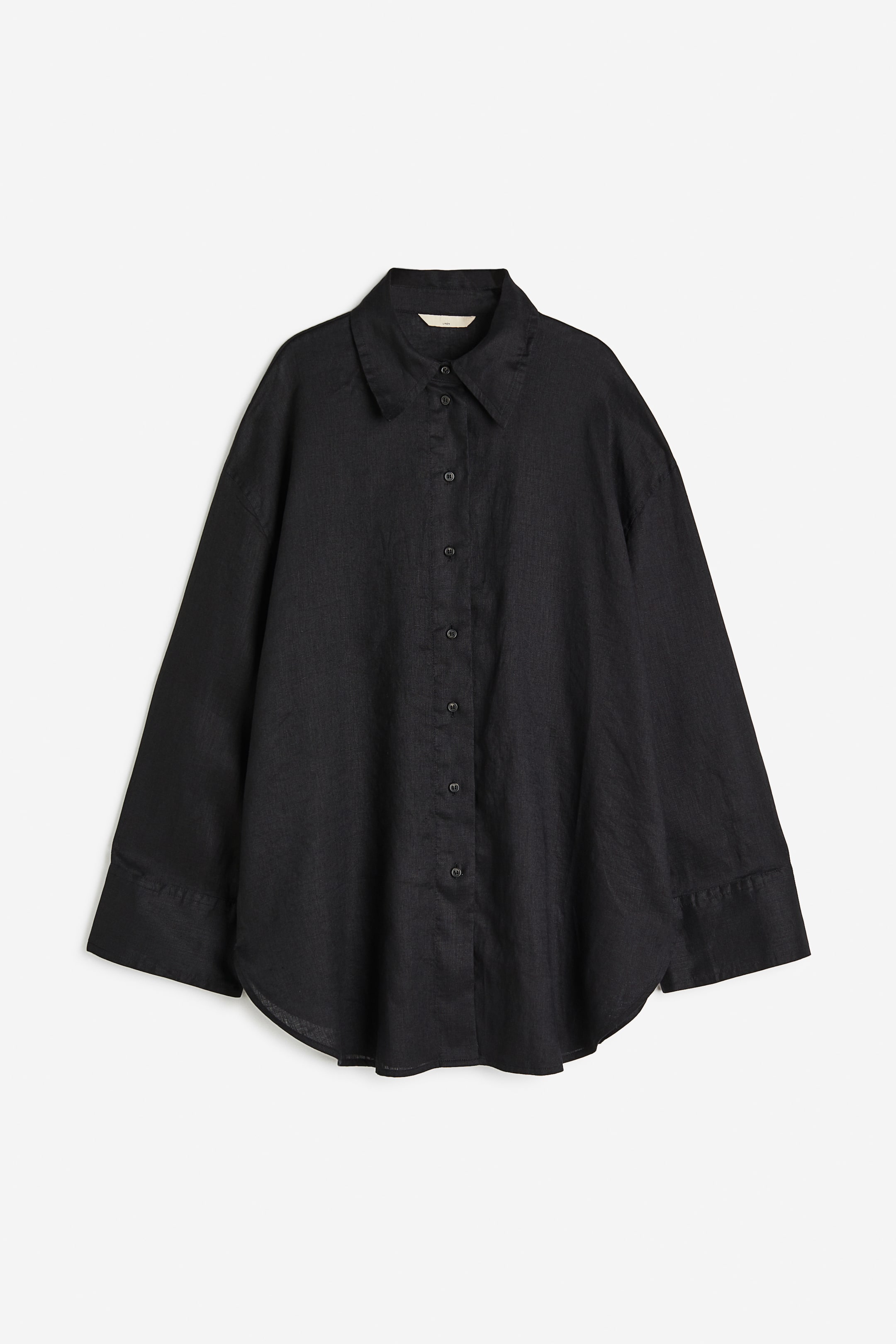 View larger image: Linen shirt - Black - Ladies | H&M SG 1